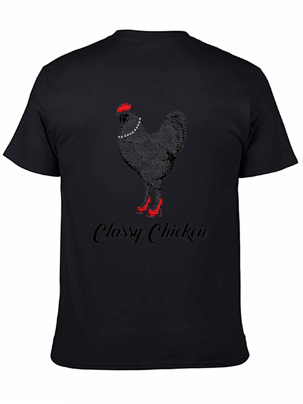 Classy Chicken Graphic T-Shirt - Black