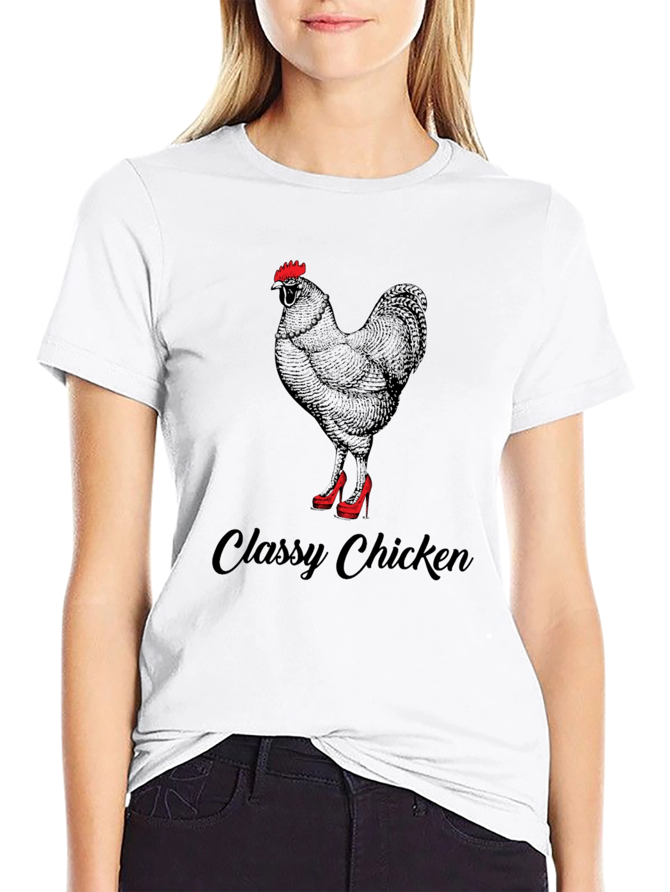 Classy Chicken Graphic T-Shirt - Black