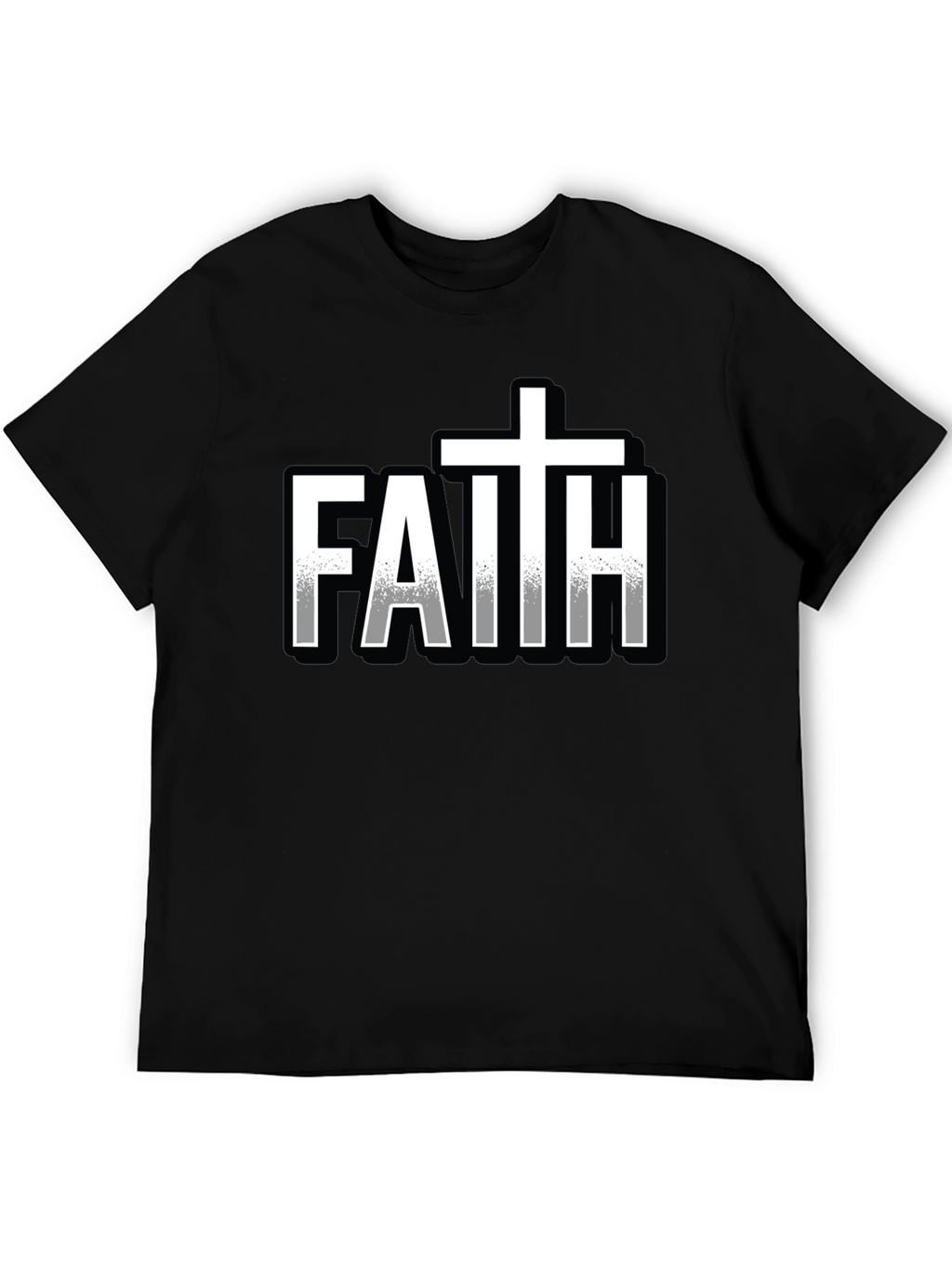 Faith Graphic Print Black T-Shirt for Men