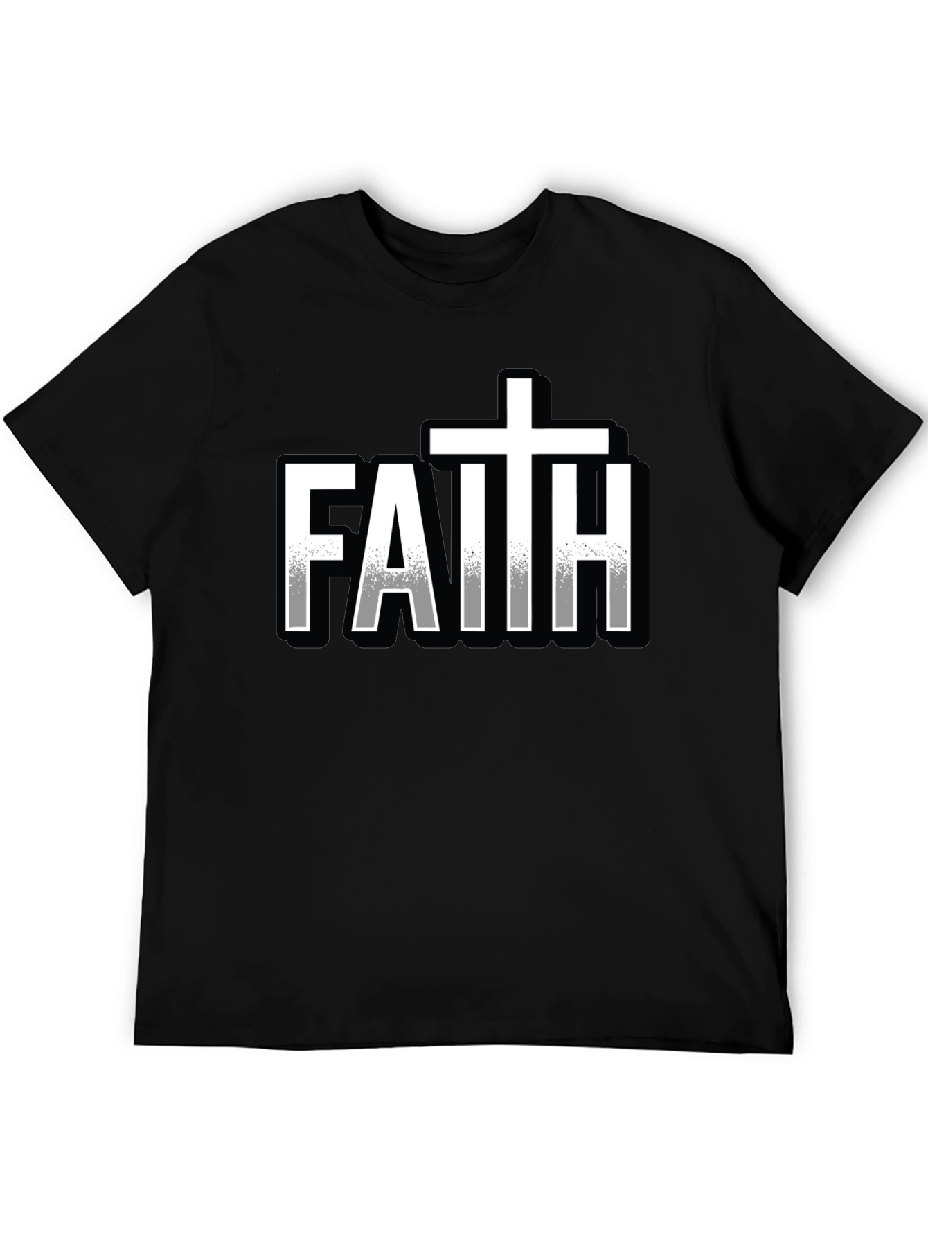 Faith Graphic Print Black T-Shirt for Men