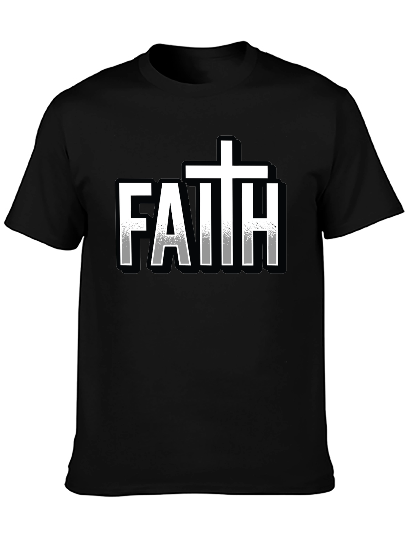 Faith Graphic Print Black T-Shirt for Men