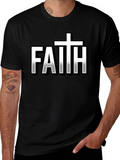 Faith Graphic Print Black T-Shirt for Men