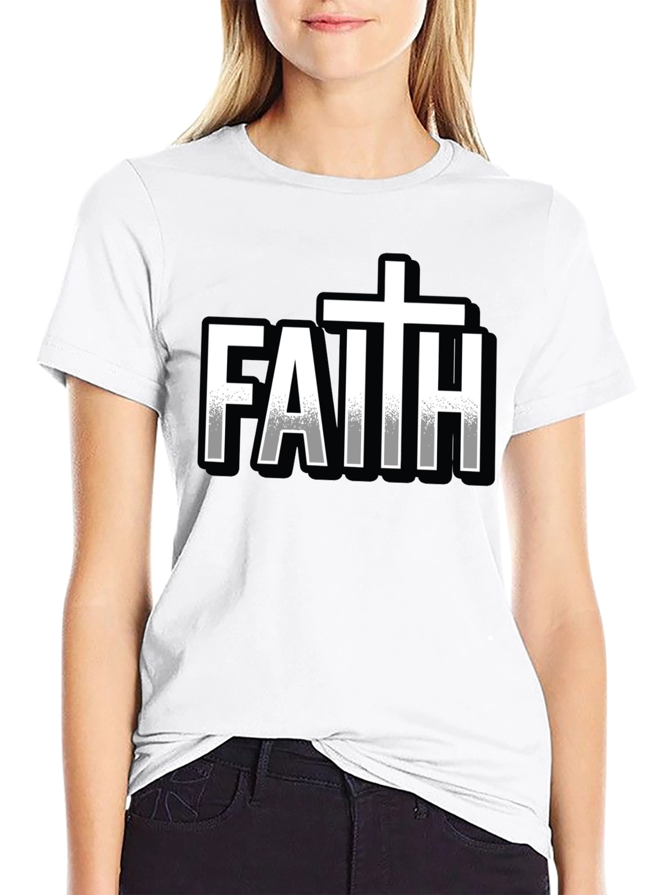 Faith Graphic Print Black T-Shirt for Men