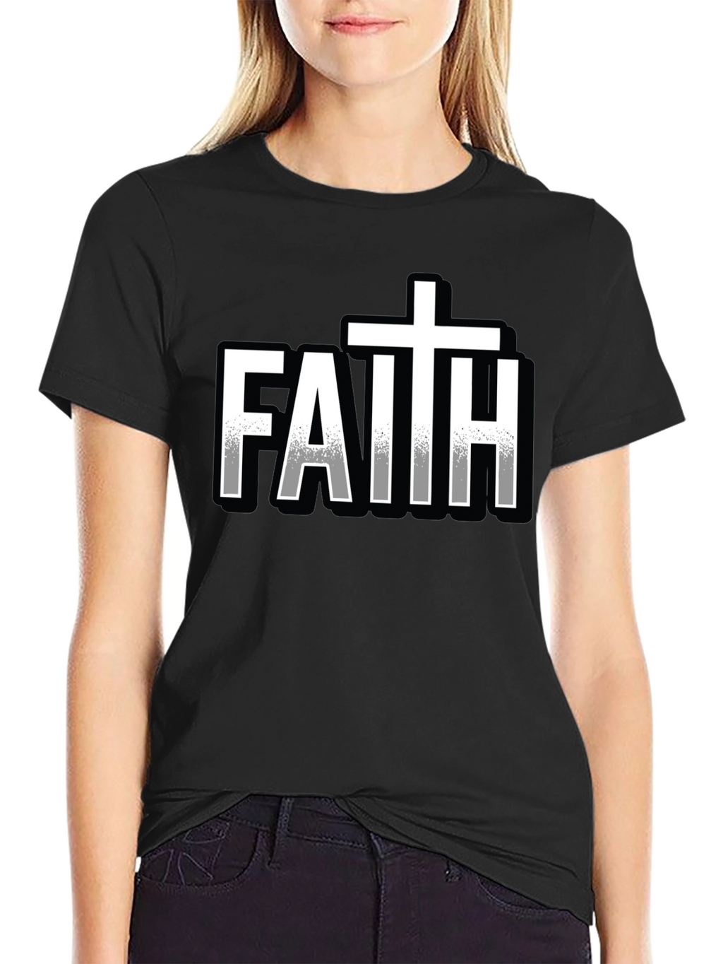 Faith Graphic Print Black T-Shirt for Men