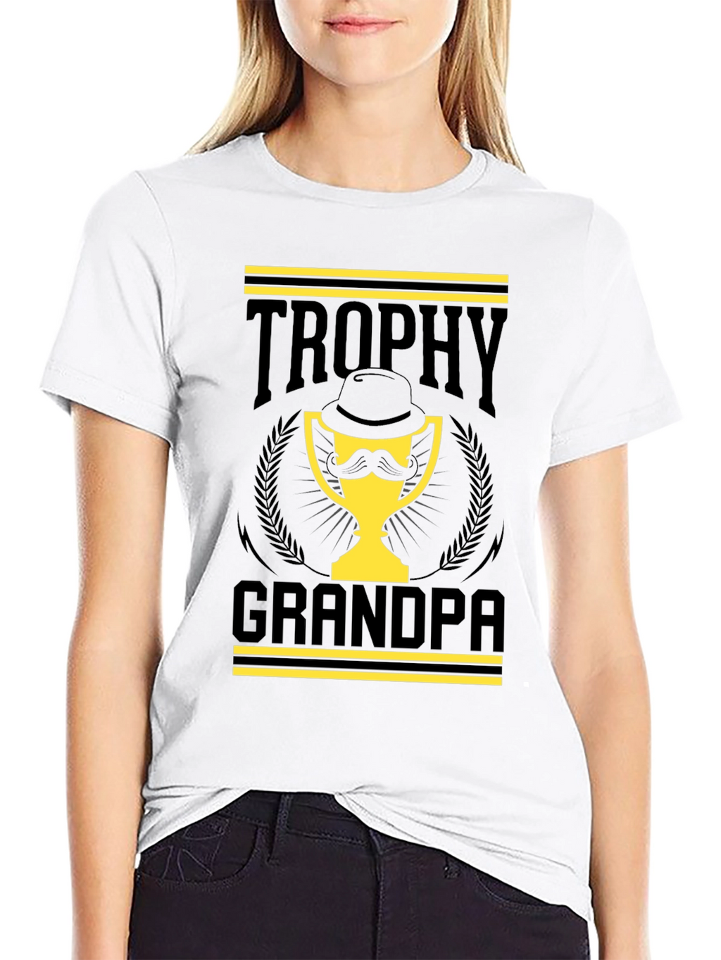 Trophy Grandpa Black T-Shirt - Funny Grandpa Gift
