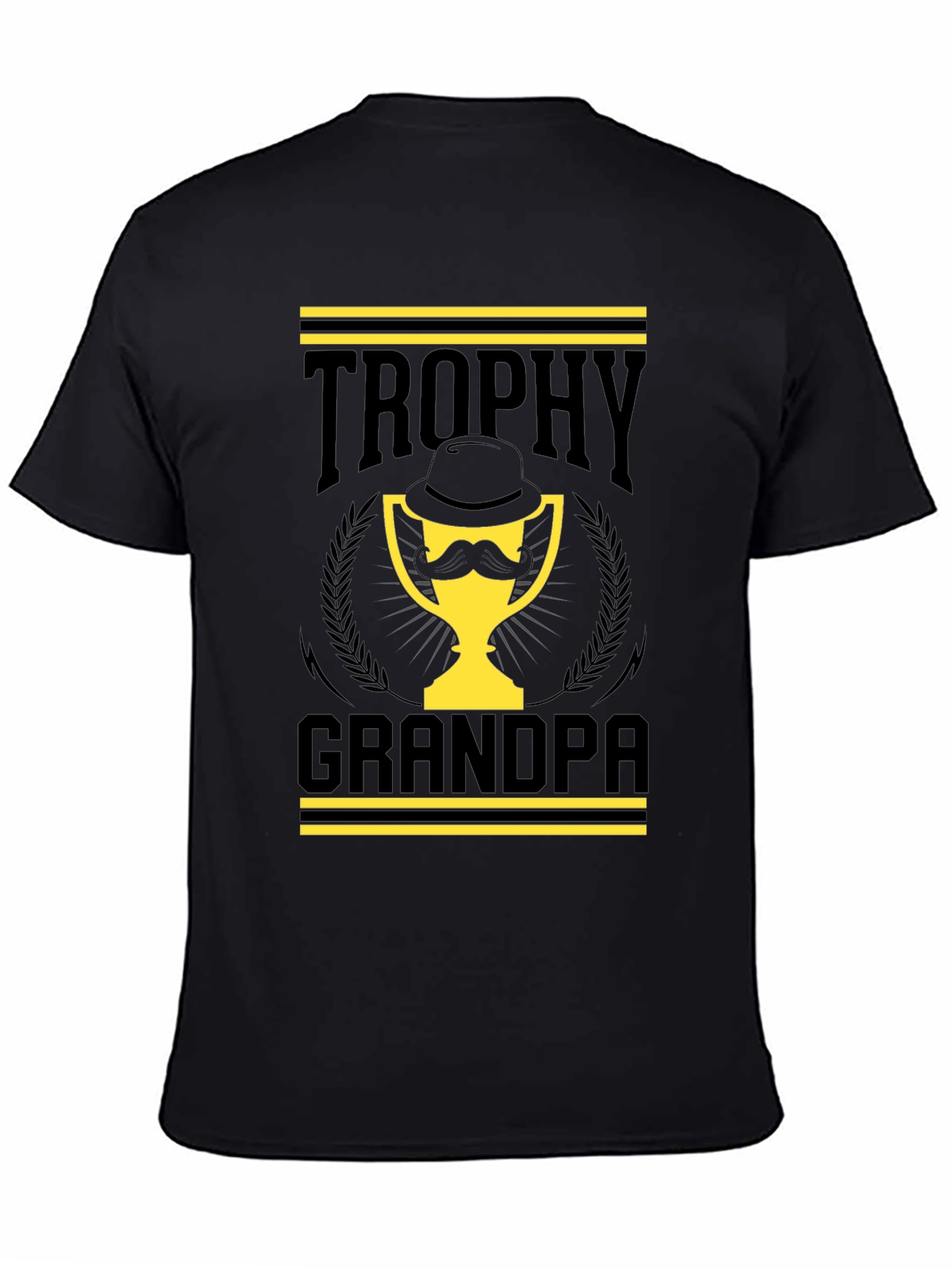 Trophy Grandpa Black T-Shirt - Funny Grandpa Gift