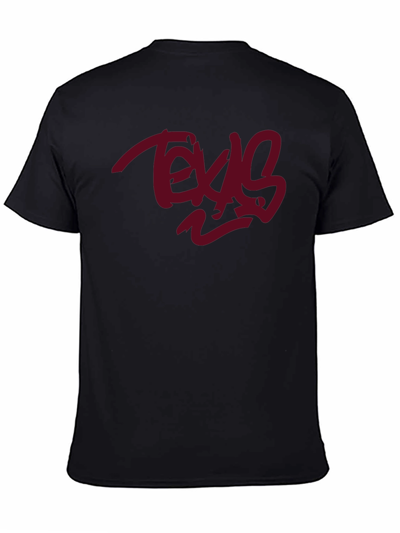 Texas Graphic Tee - Black Cotton Casual Wear