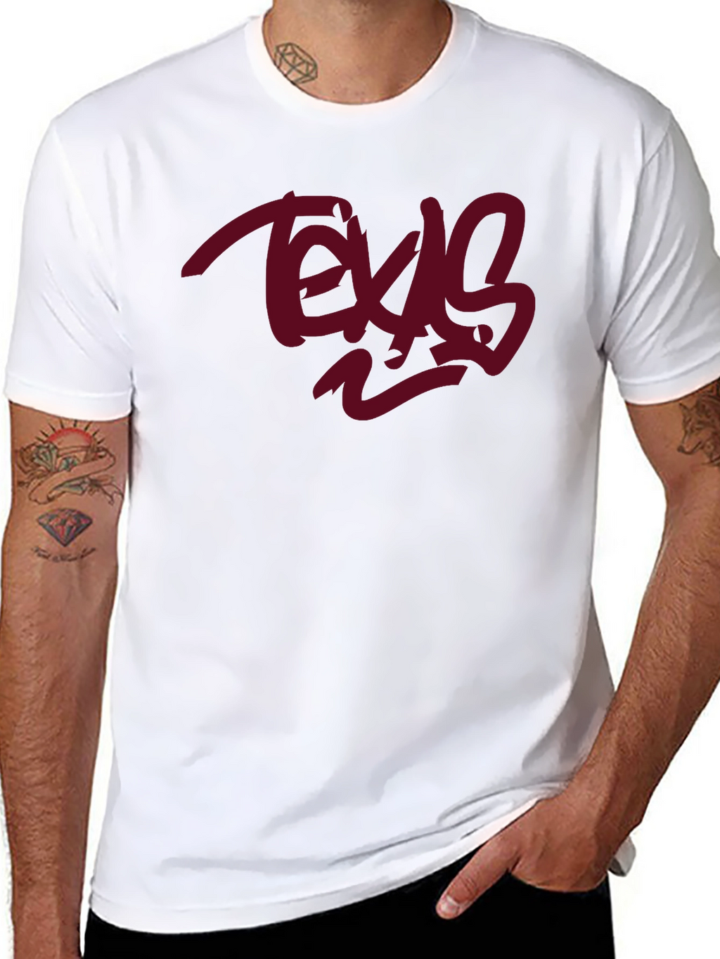Texas Graphic Tee - Black Cotton Casual Wear