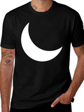 Crescent Moon Graphic T-Shirt - Stylish Black Tee