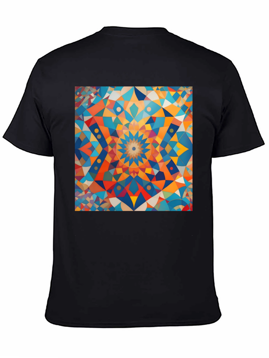 Geometric Mosaic Art Black T-Shirt