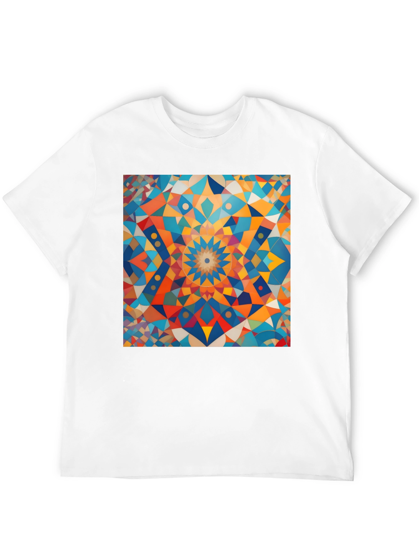 Geometric Mosaic Art Black T-Shirt