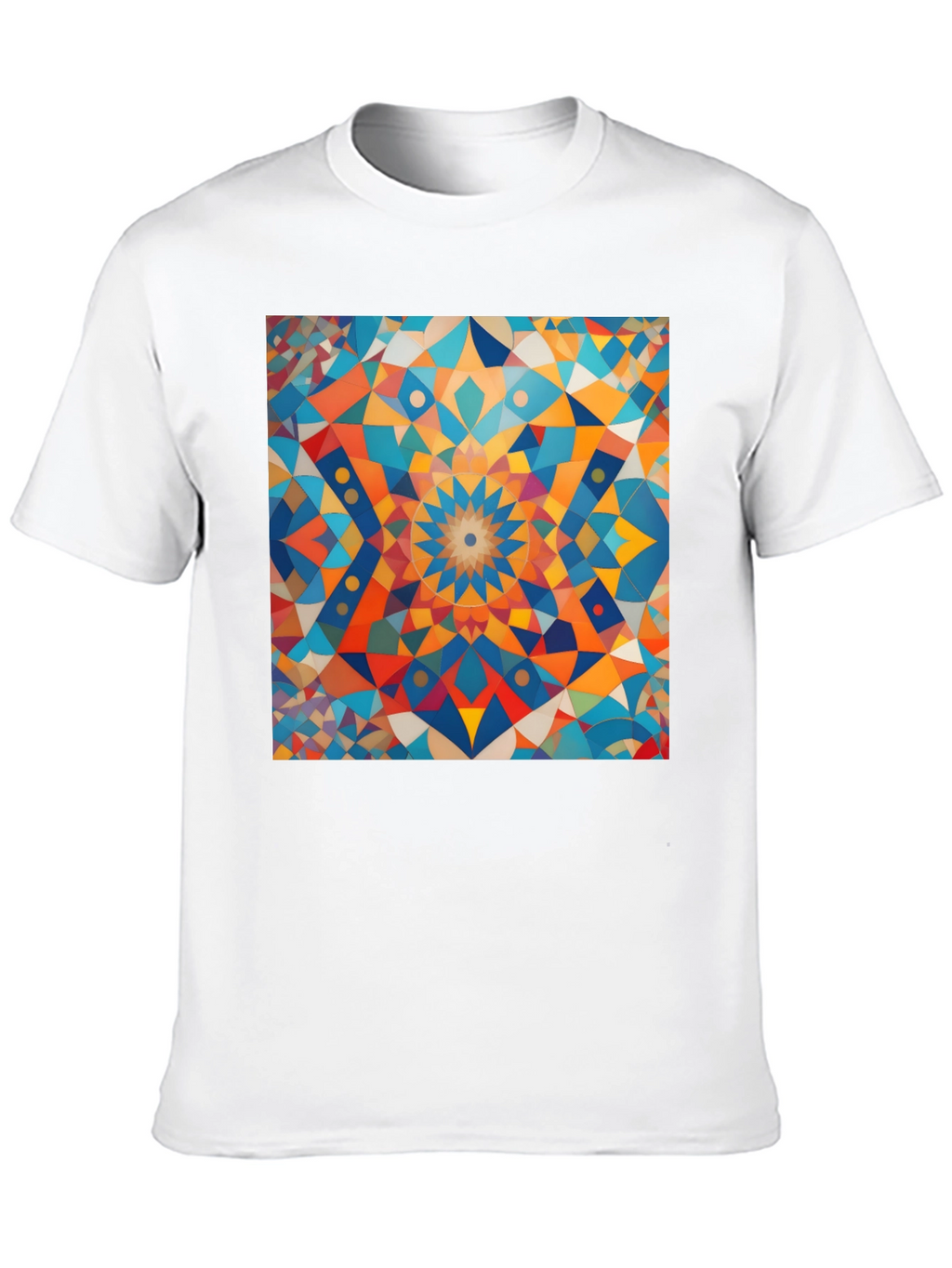 Geometric Mosaic Art Black T-Shirt