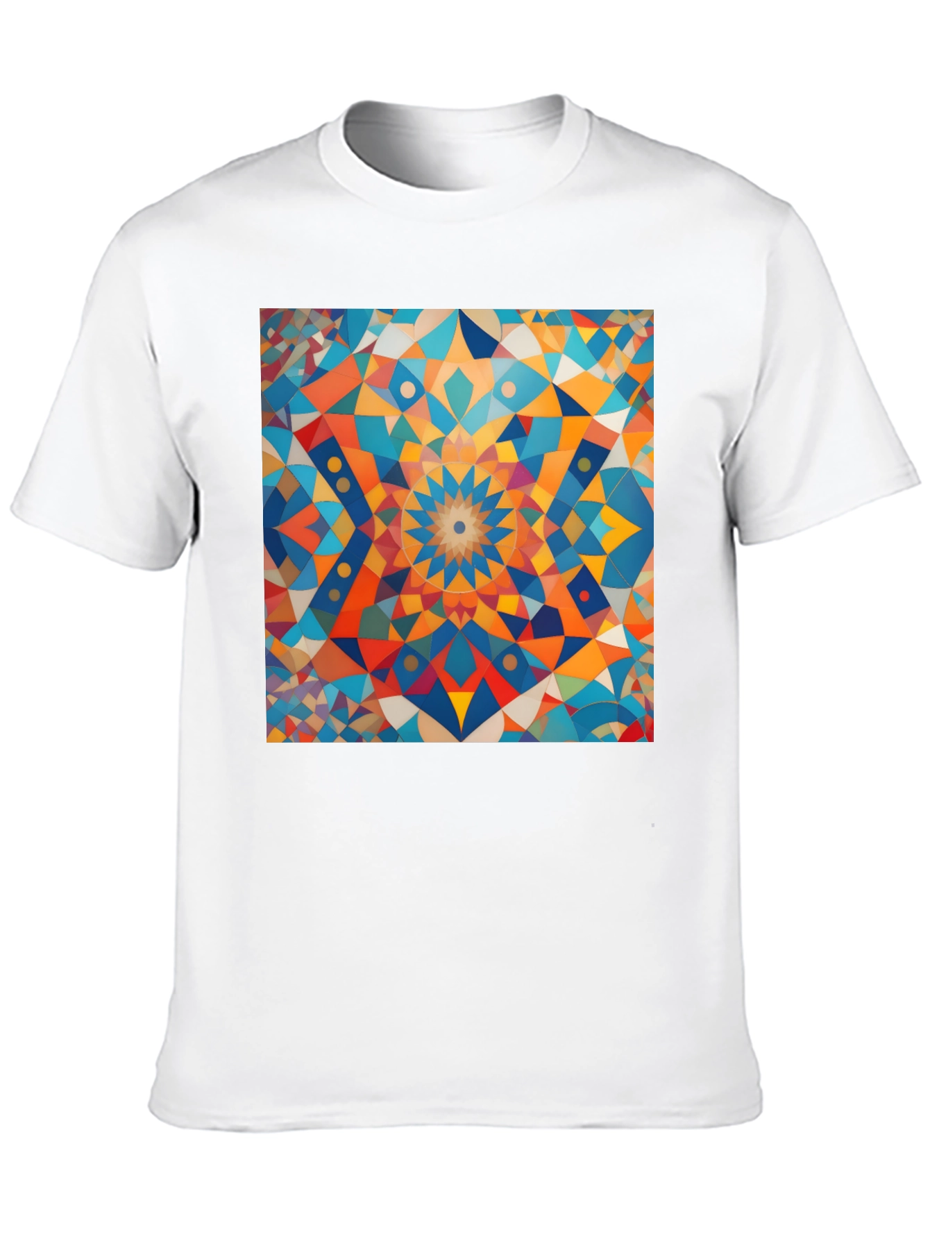 Geometric Mosaic Art Black T-Shirt