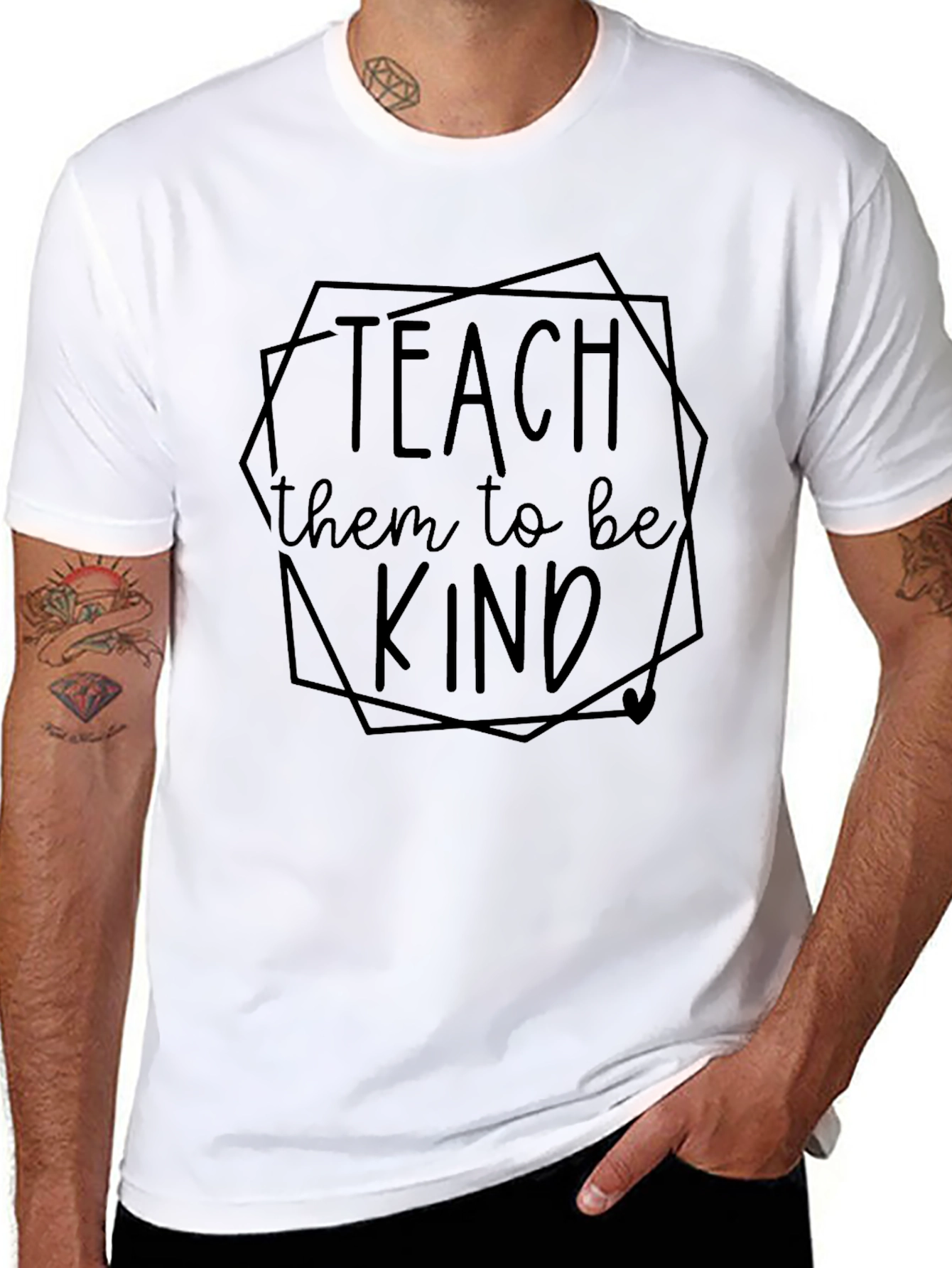 Teach Them to Be Kind Black Graphic Tee