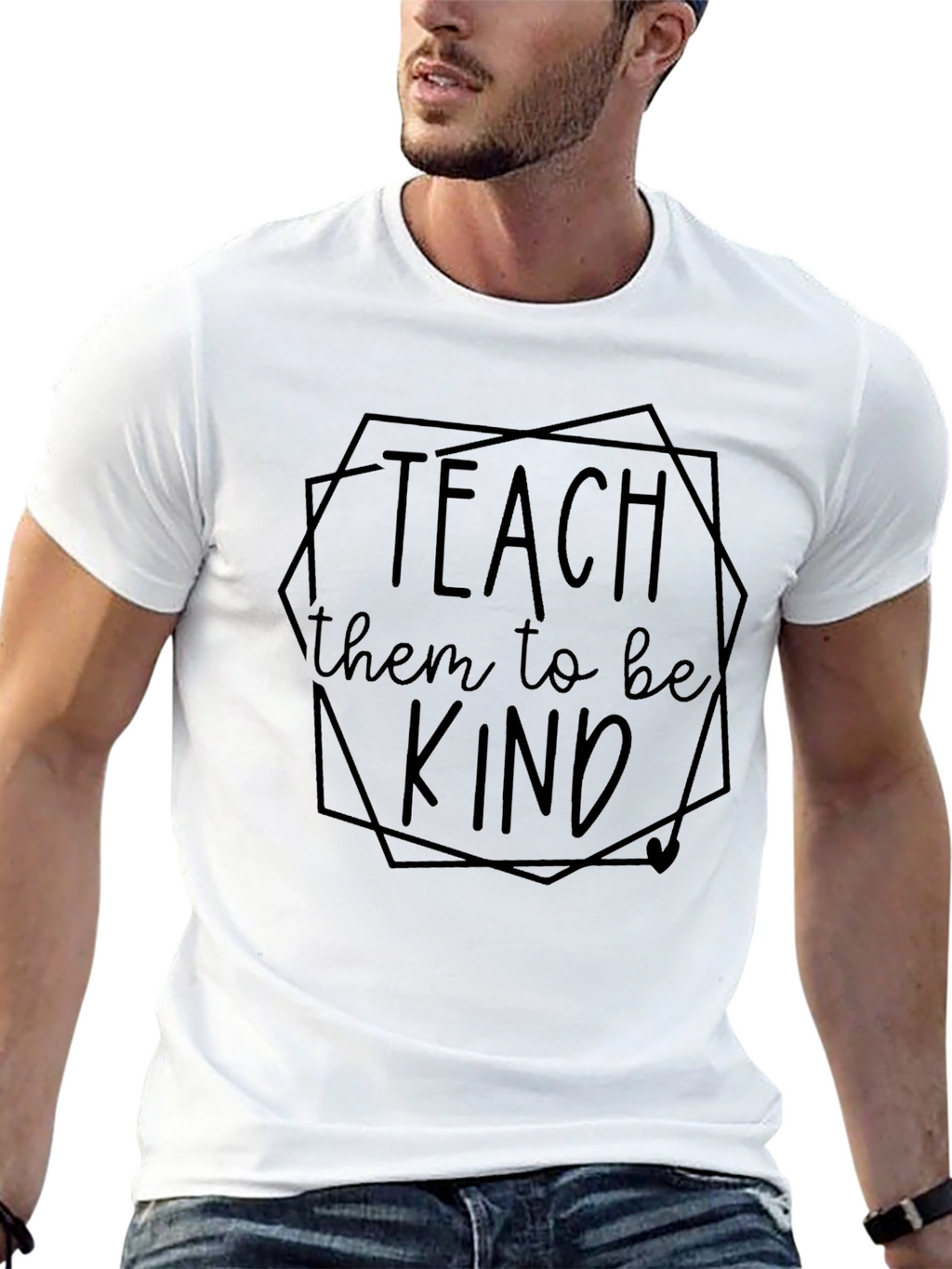 Teach Them to Be Kind Black Graphic Tee