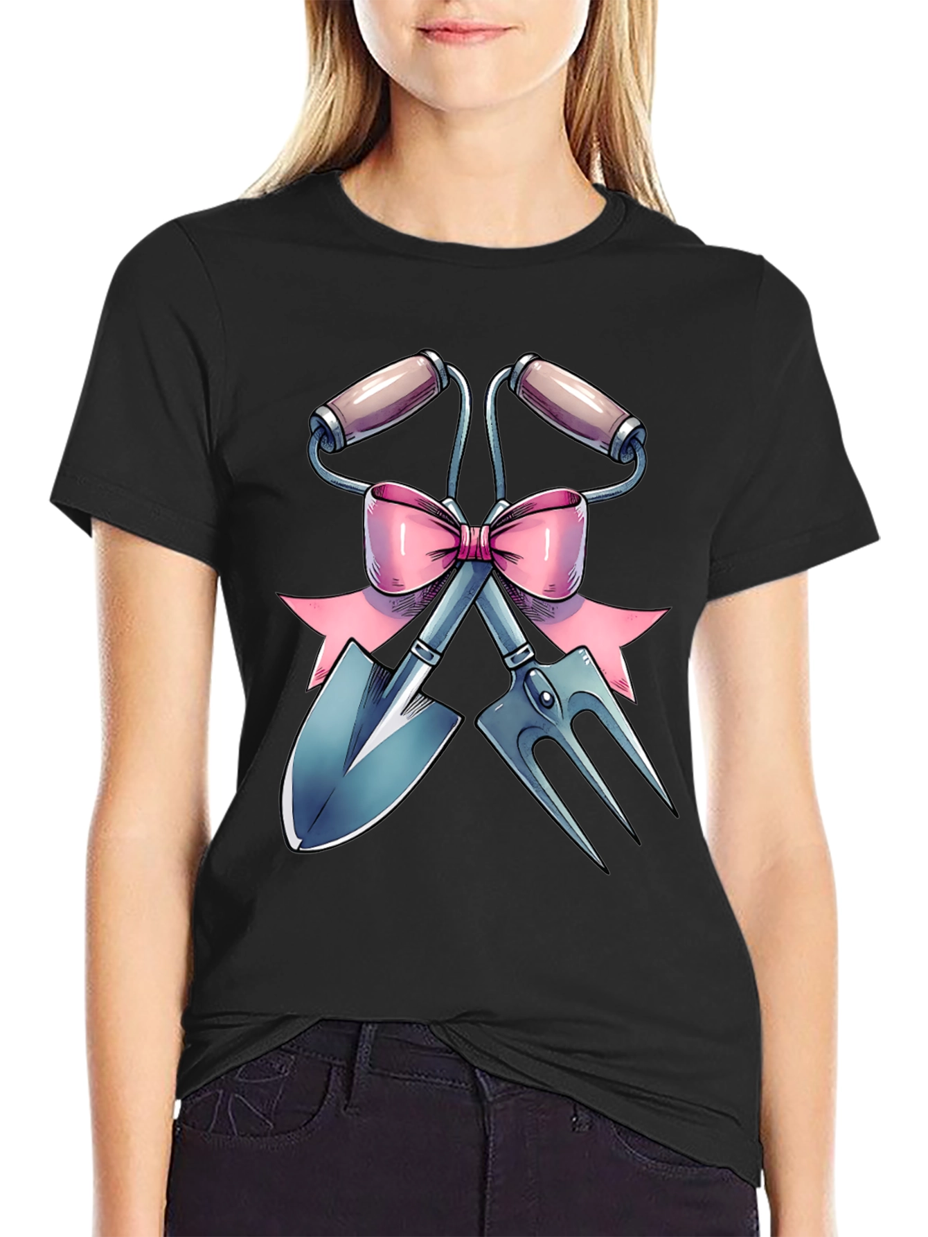 Gardening Tool T-Shirt with Bow