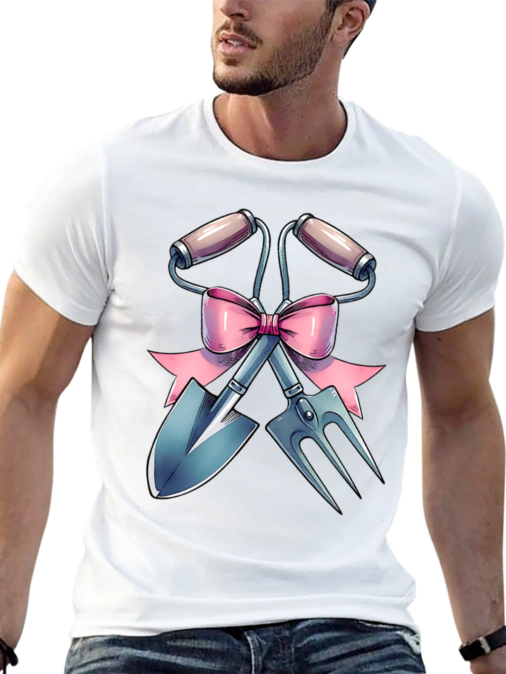 Gardening Tool T-Shirt with Bow