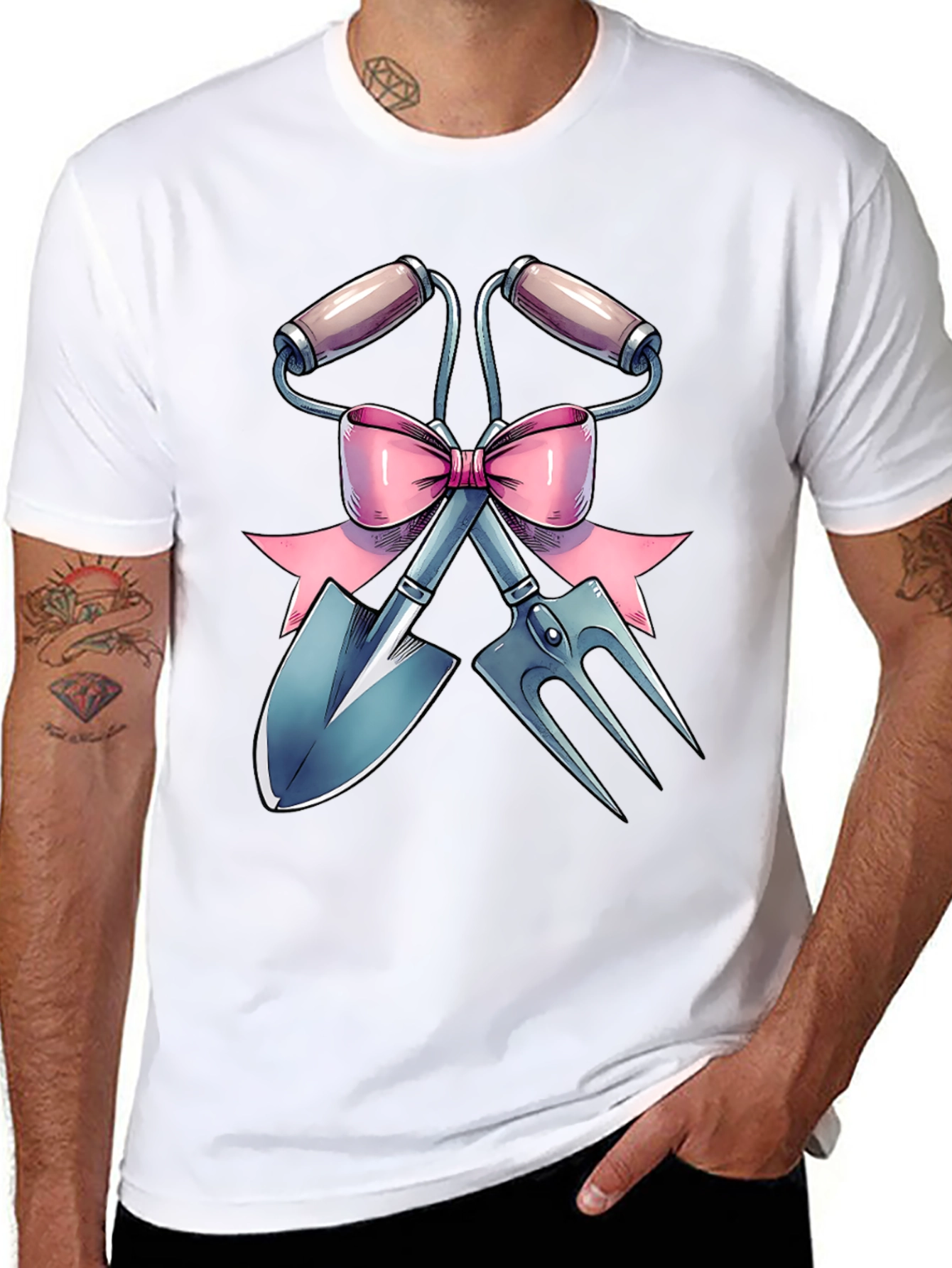 Gardening Tool T-Shirt with Bow
