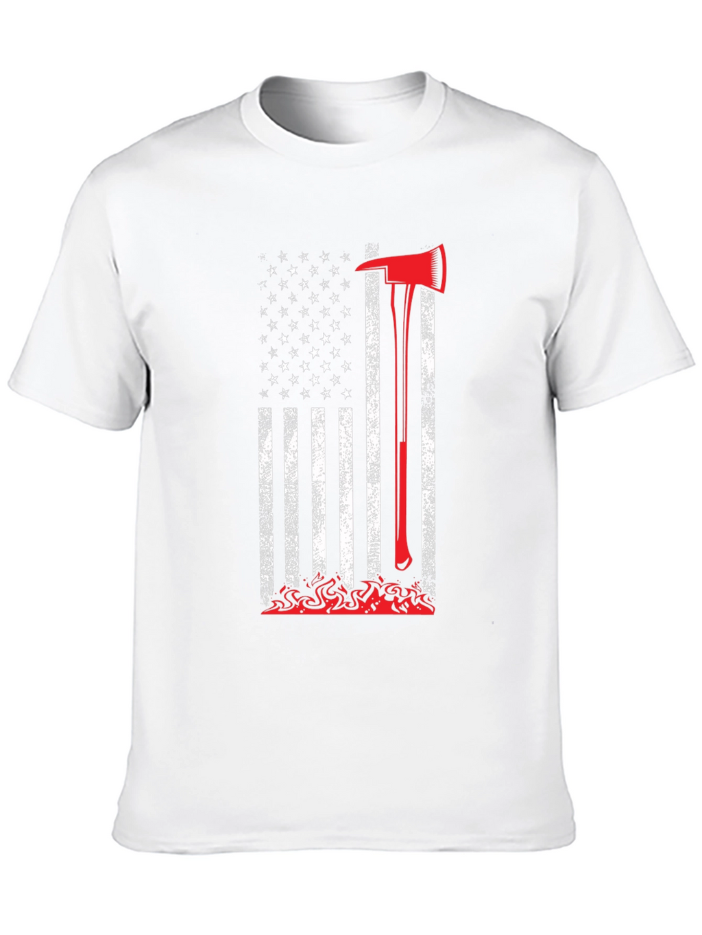 Firefighter Axe American Flag Graphic Tee