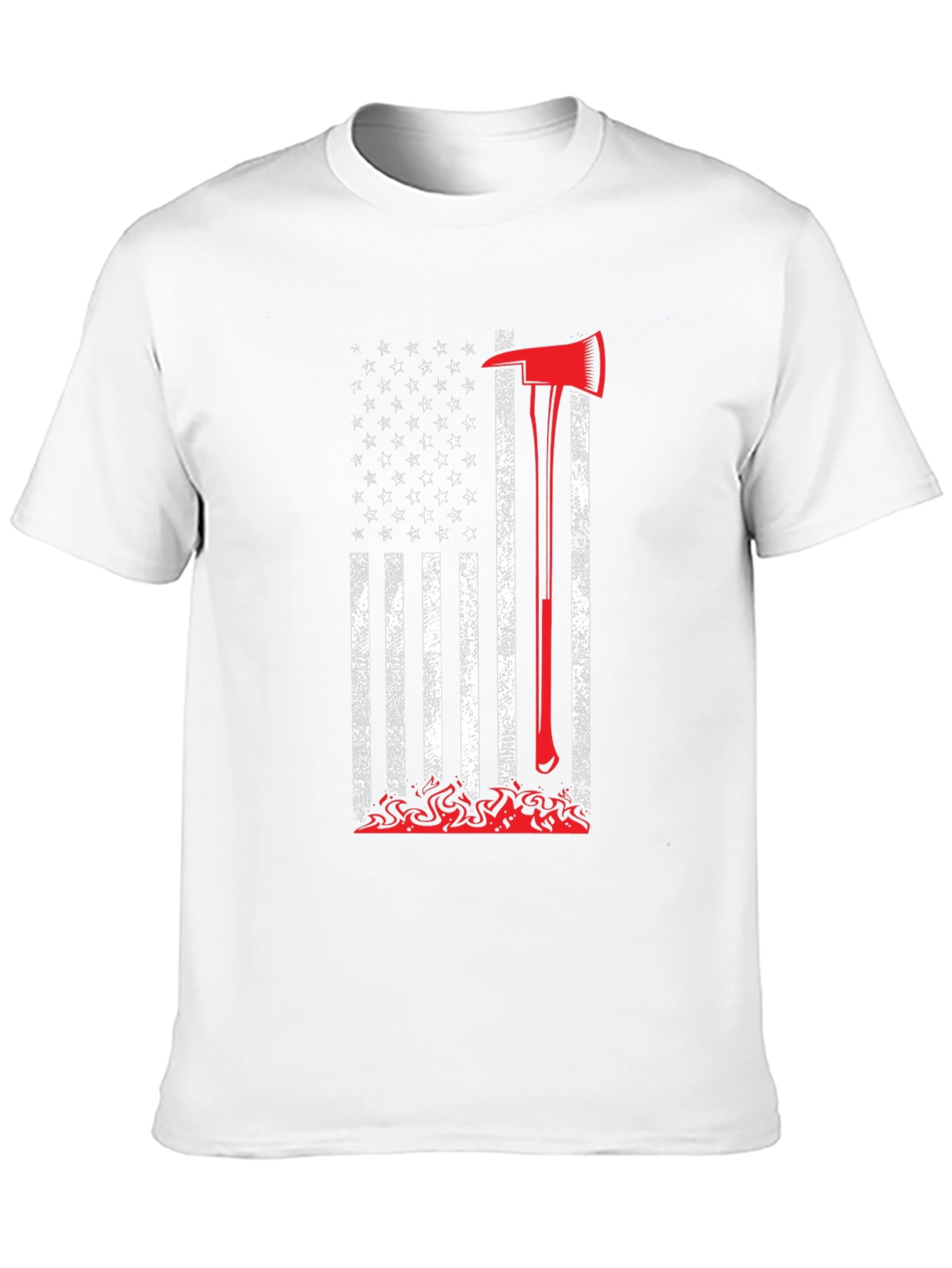 Firefighter Axe American Flag Graphic Tee
