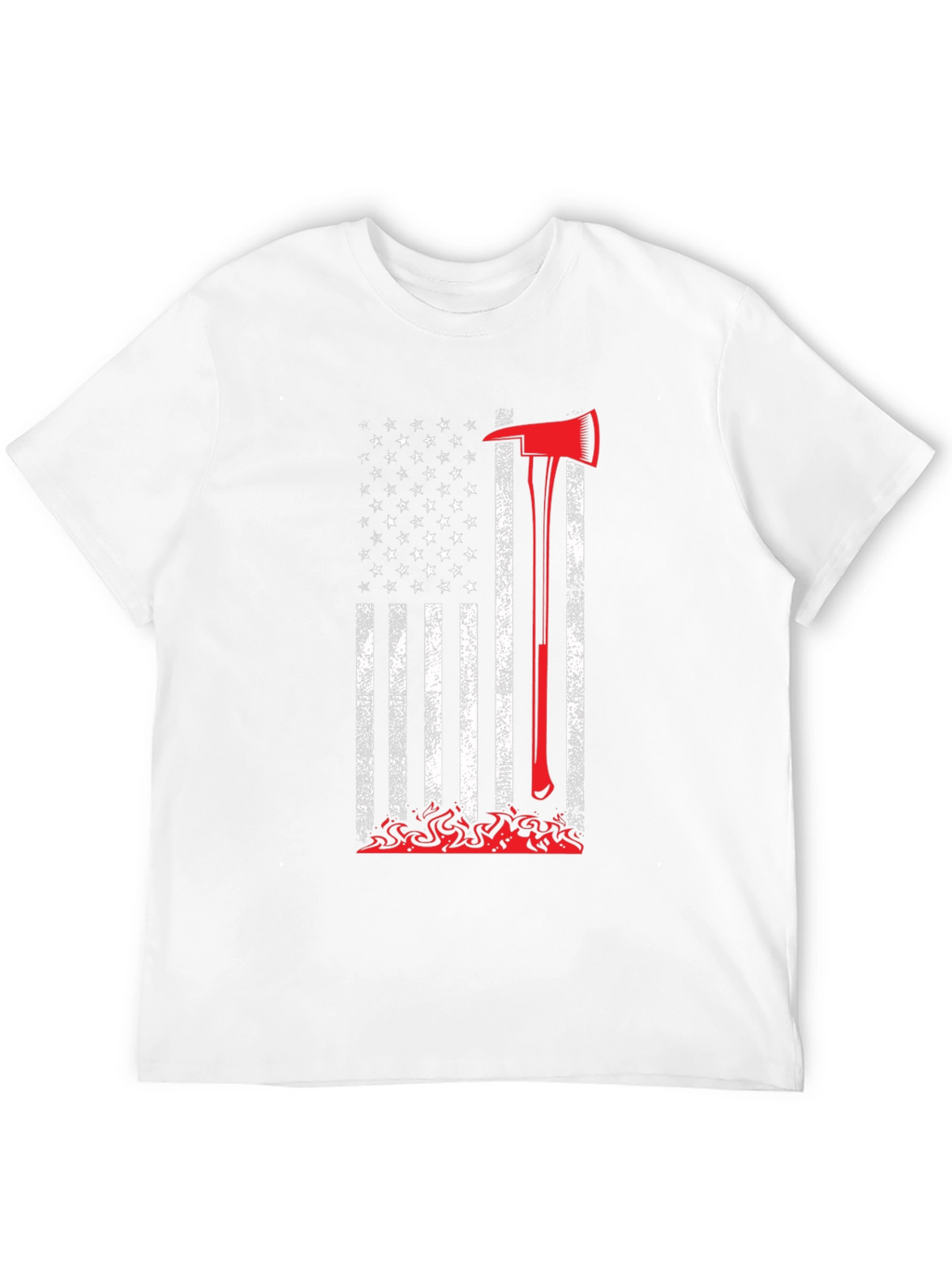 Firefighter Axe American Flag Graphic Tee