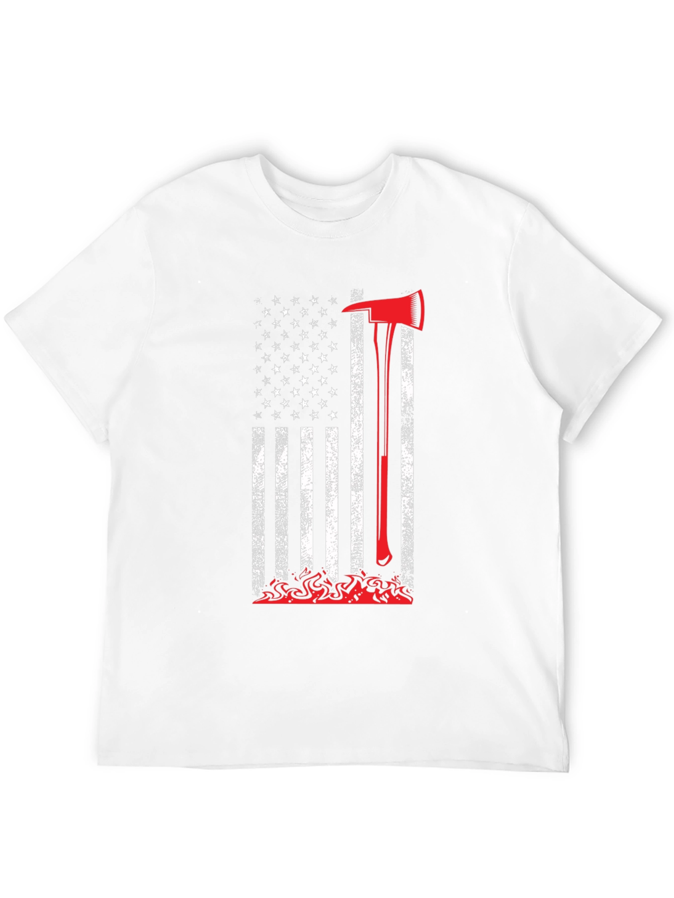 Firefighter Axe American Flag Graphic Tee