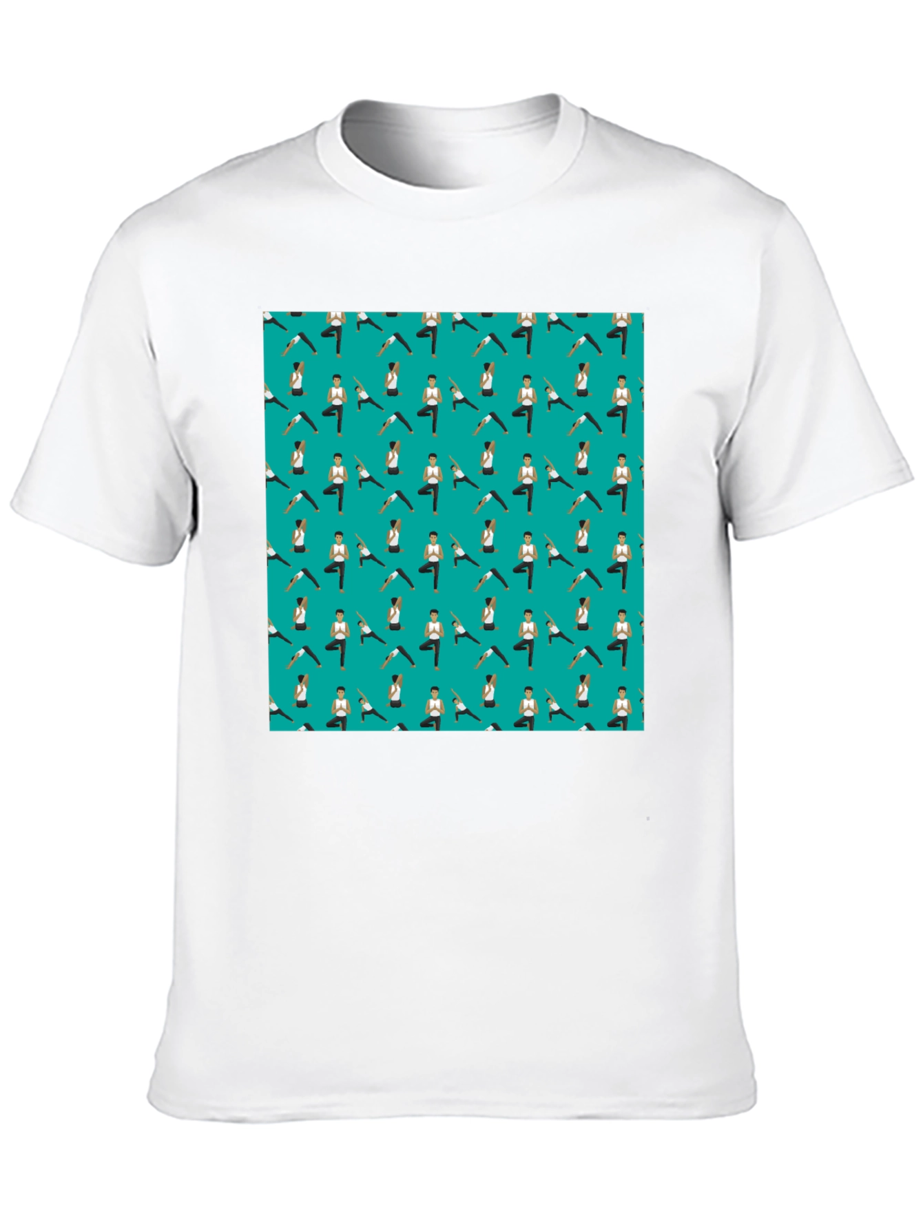 Yoga Pattern Mens Black T-Shirt