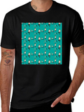 Yoga Pattern Mens Black T-Shirt