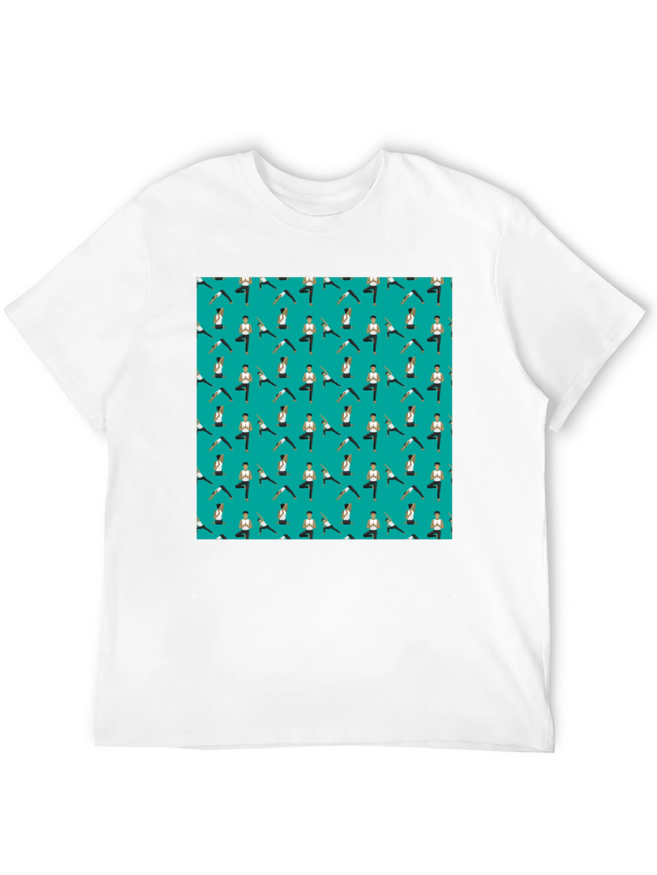 Yoga Pattern Mens Black T-Shirt