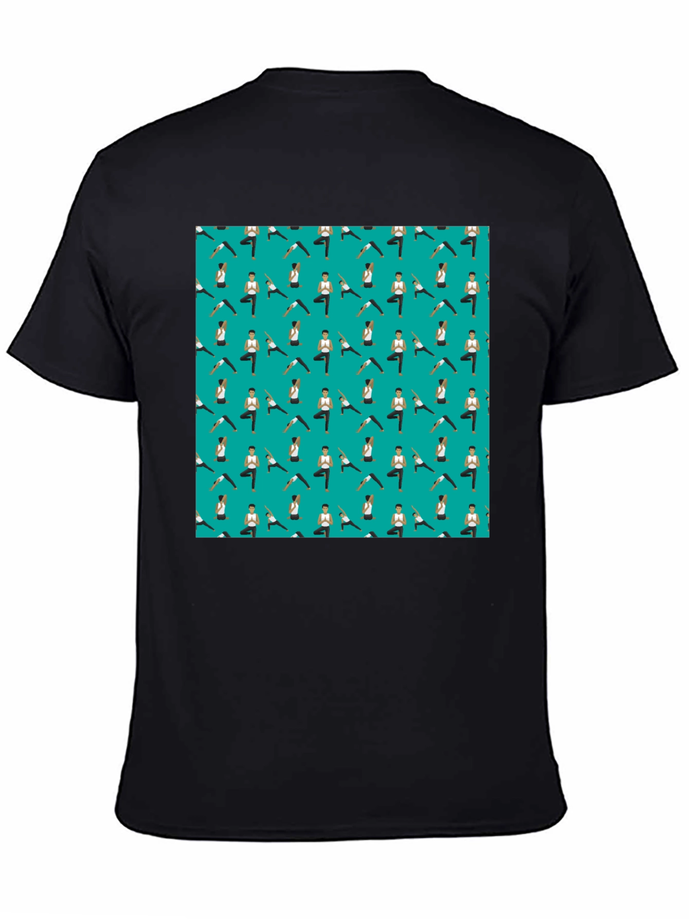 Yoga Pattern Mens Black T-Shirt