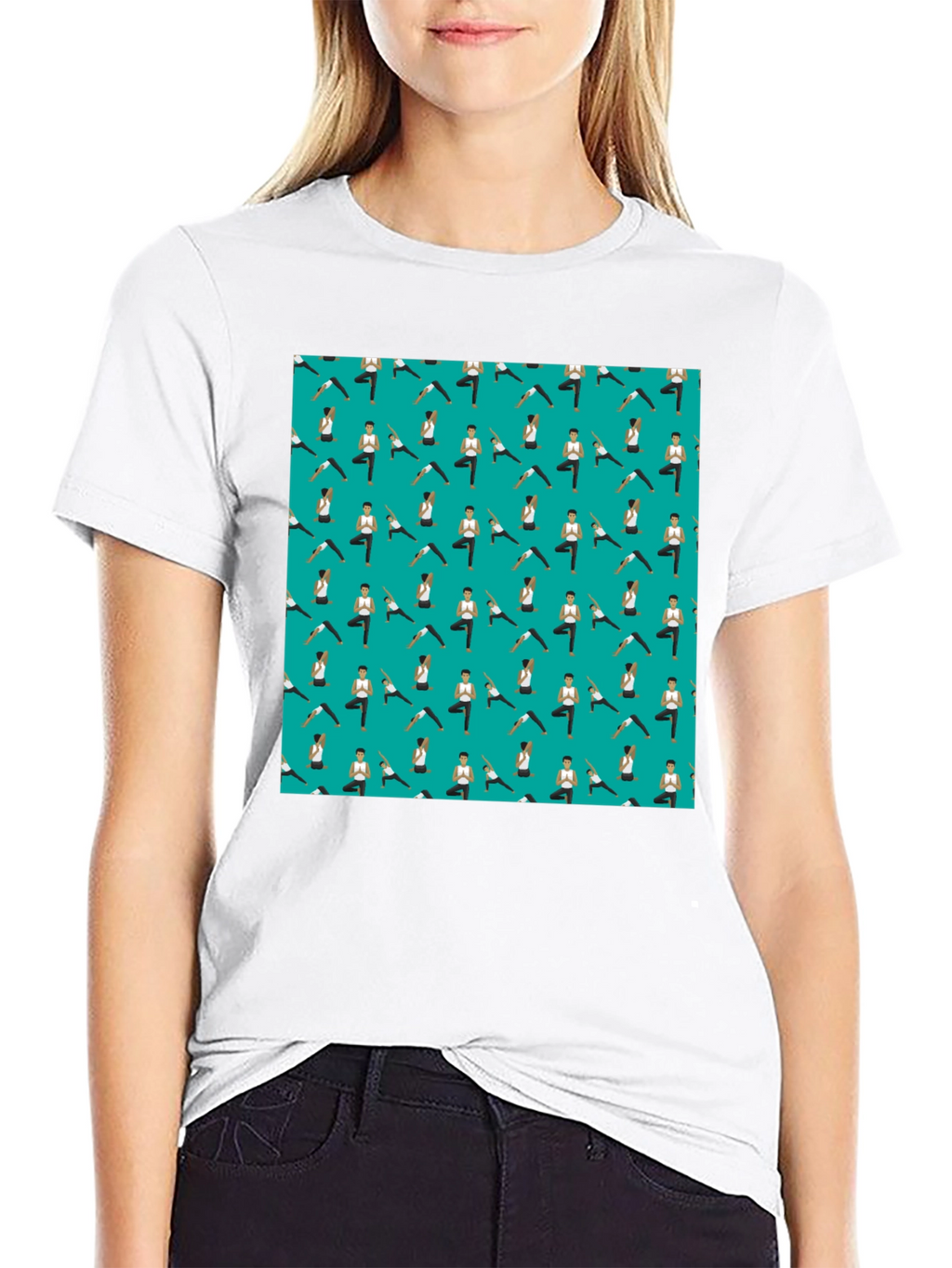 Yoga Pattern Mens Black T-Shirt