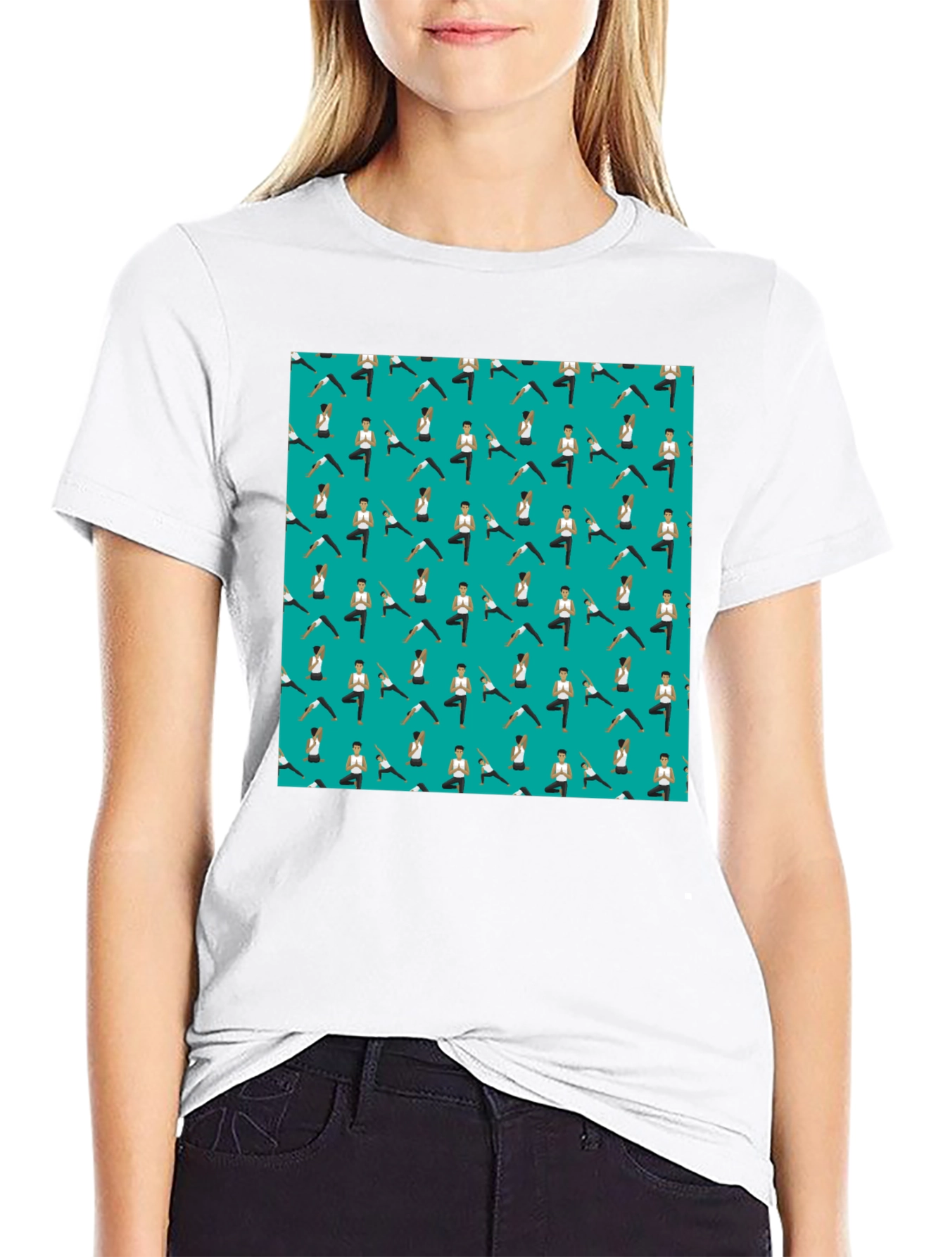 Yoga Pattern Mens Black T-Shirt