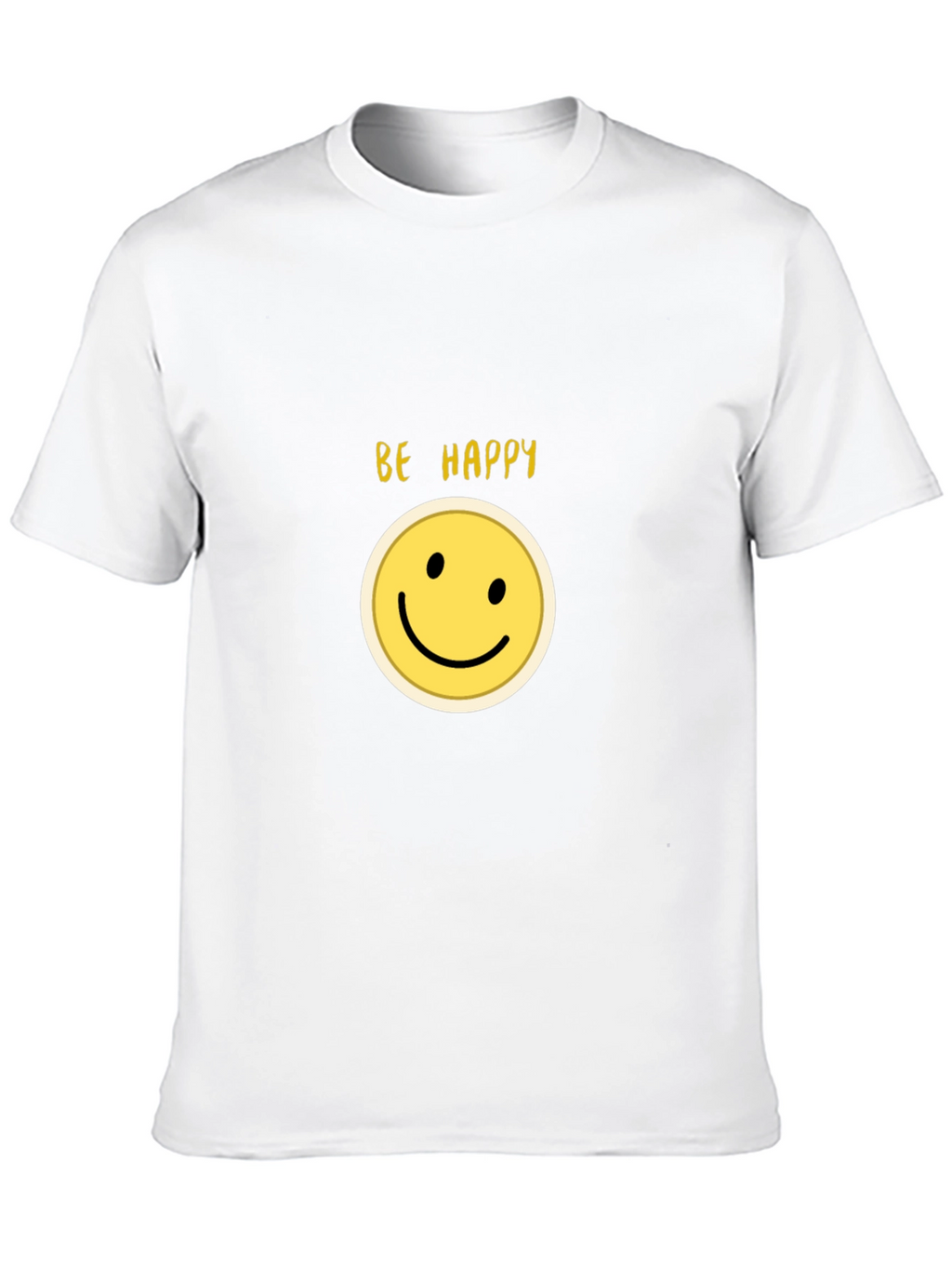 Be Happy Smiley Face Black T-Shirt