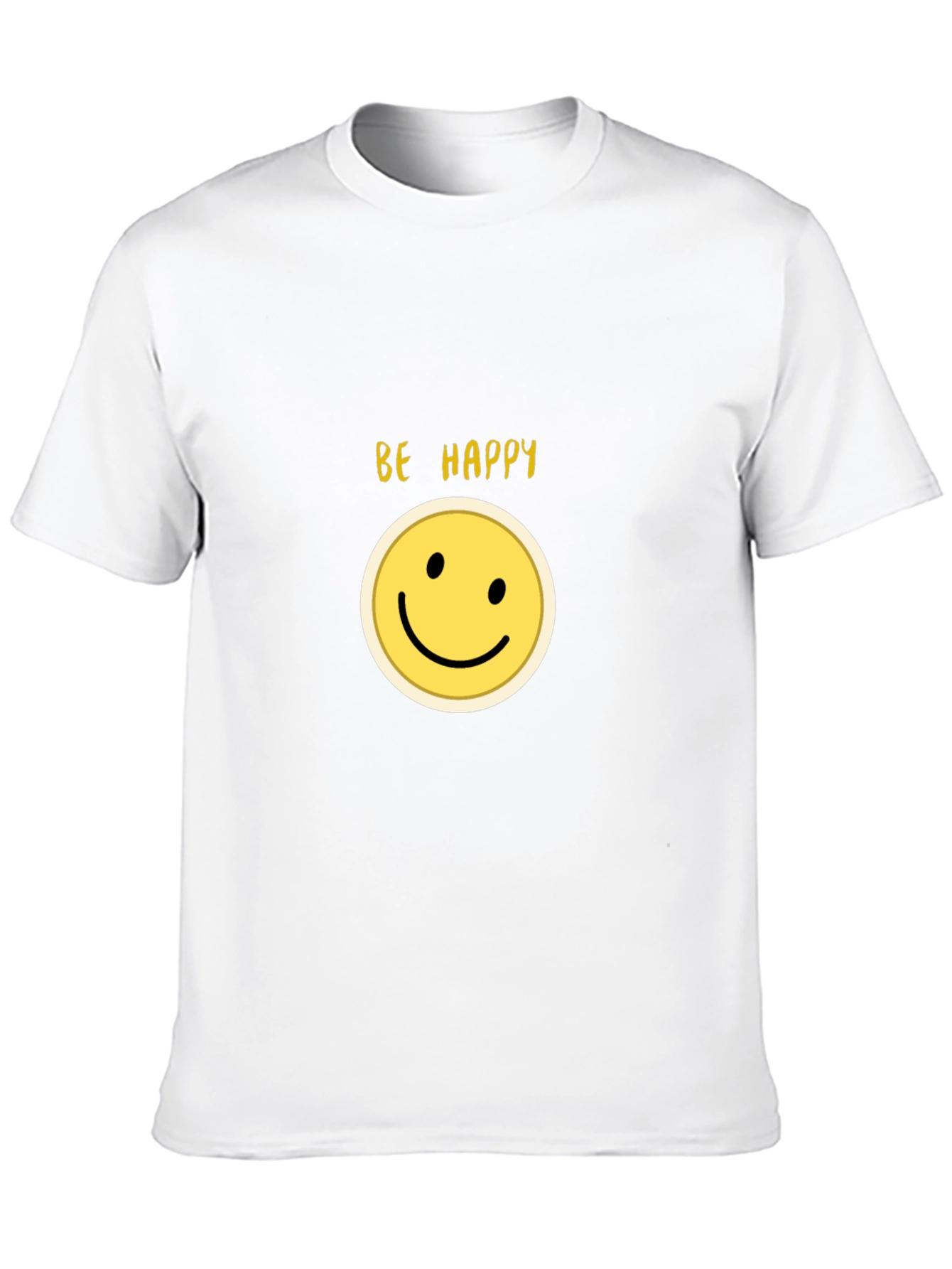 Be Happy Smiley Face Black T-Shirt