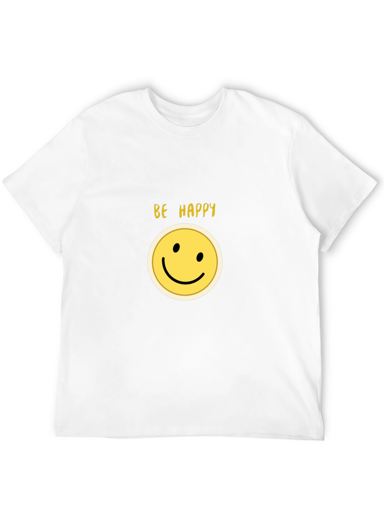 Be Happy Smiley Face Black T-Shirt