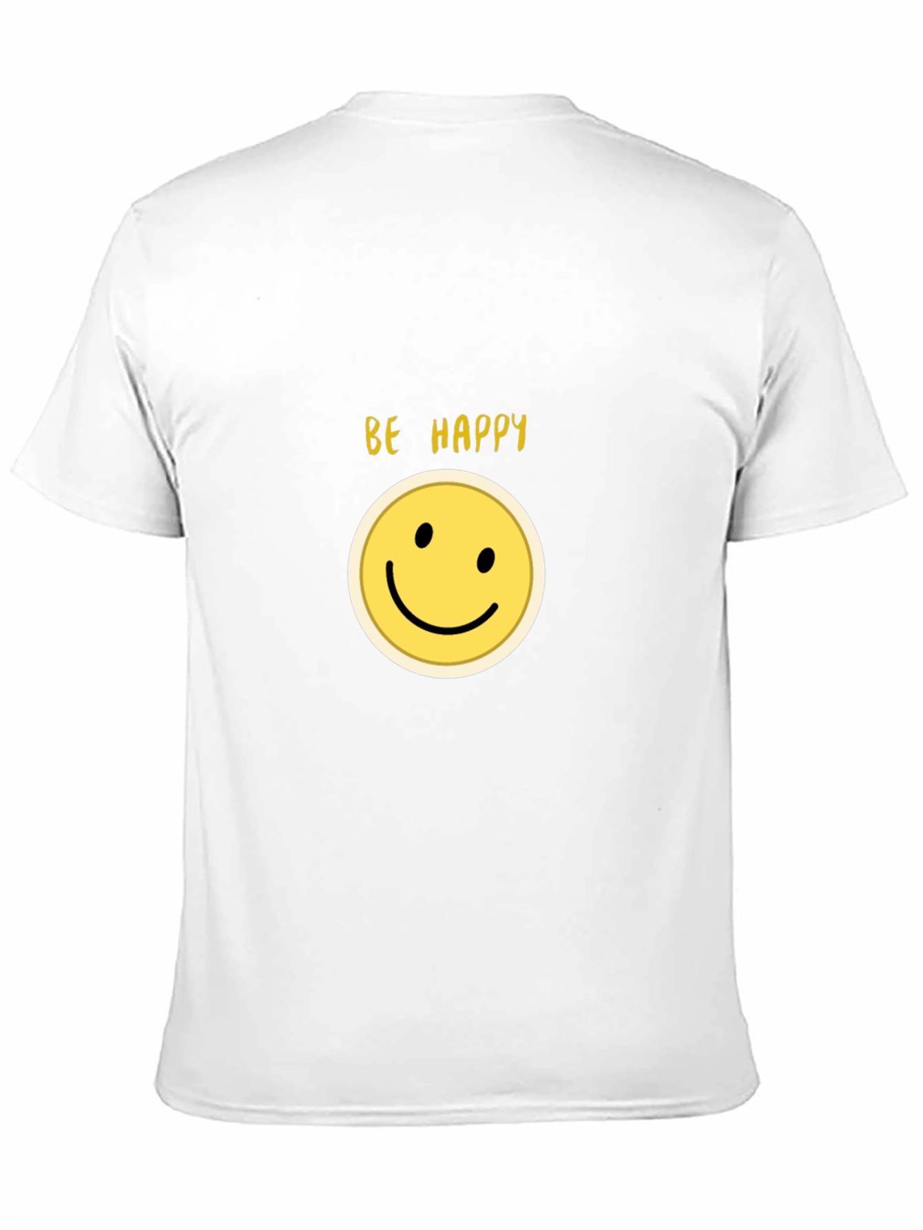 Be Happy Smiley Face Black T-Shirt