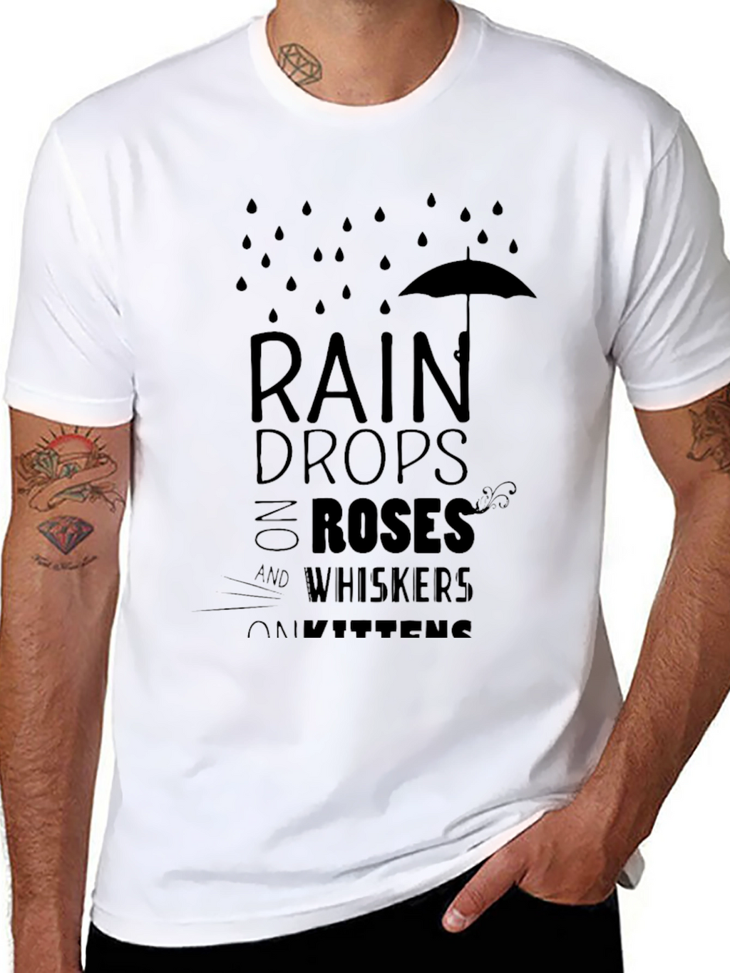 Raindrops Roses Whiskers Kittens T-Shirt