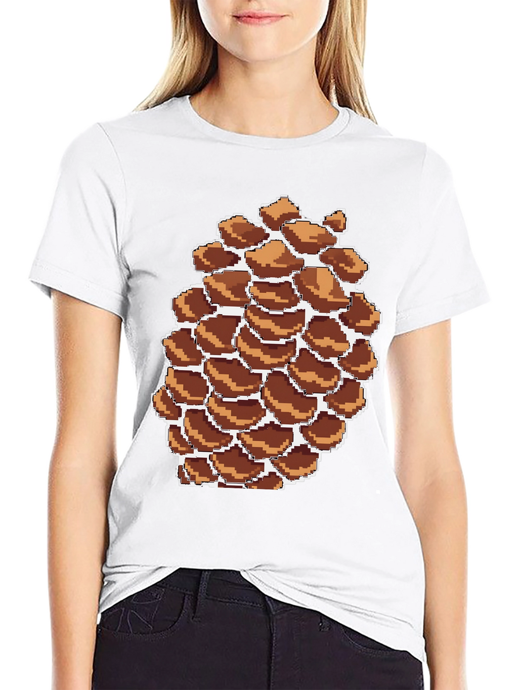 Pixel Pinecone Graphic Tee - Nature Lovers Shirt