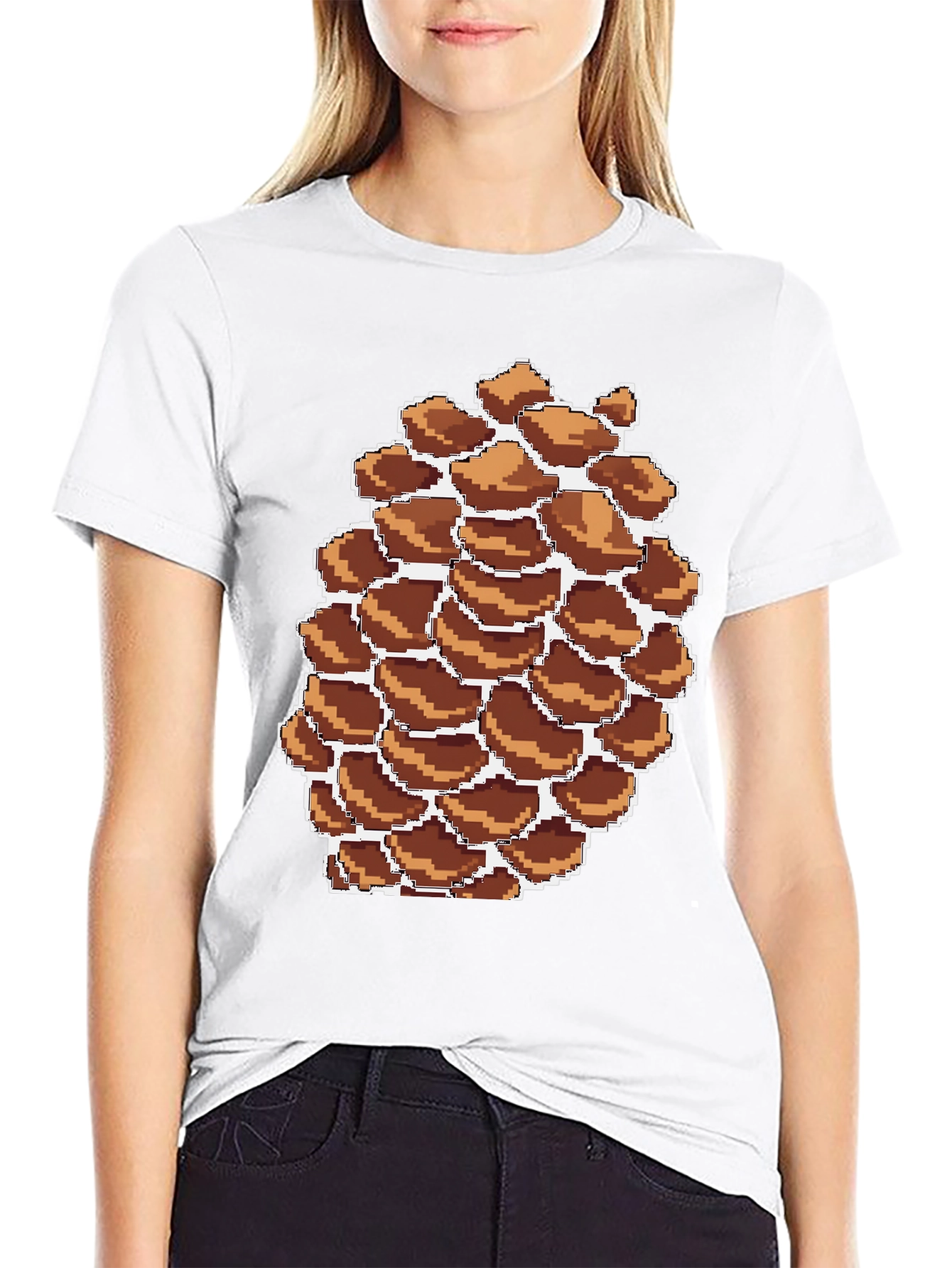 Pixel Pinecone Graphic Tee - Nature Lovers Shirt