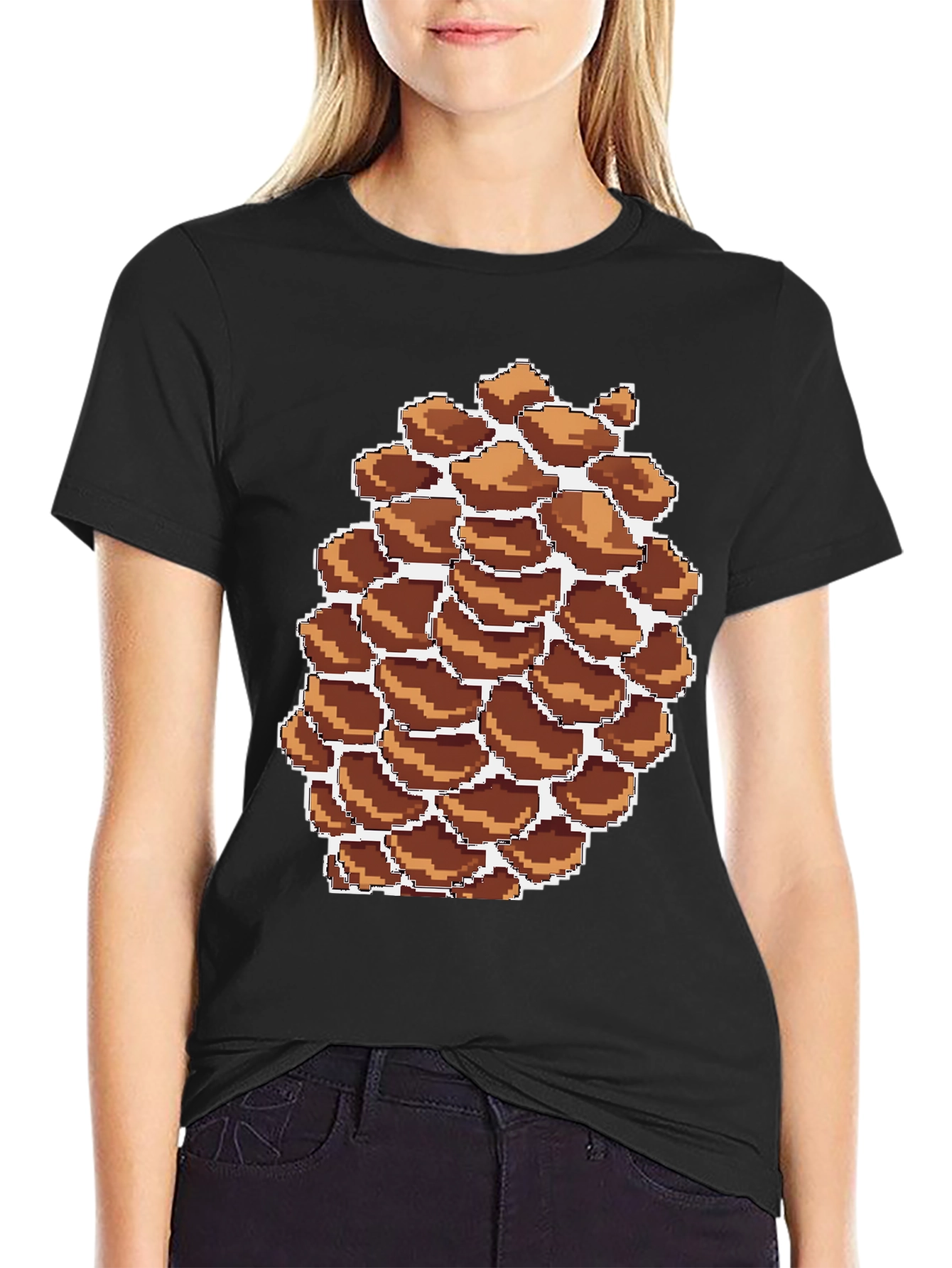 Pixel Pinecone Graphic Tee - Nature Lovers Shirt
