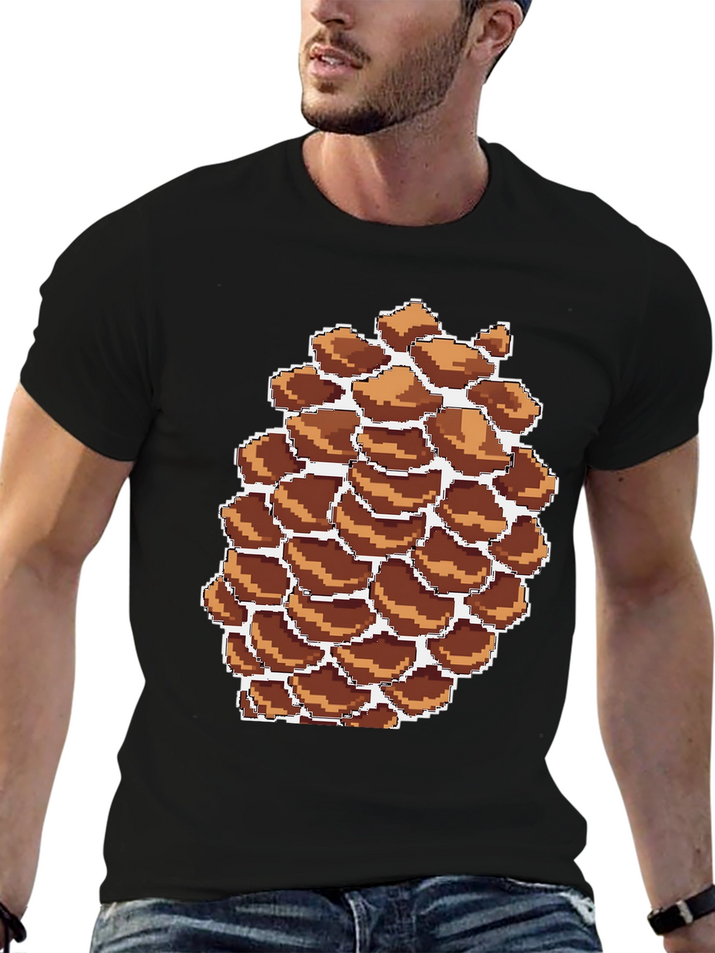 Pixel Pinecone Graphic Tee - Nature Lovers Shirt