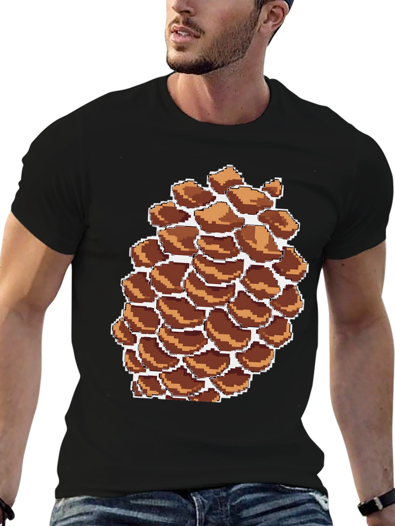 Pixel Pinecone Graphic Tee - Nature Lovers Shirt