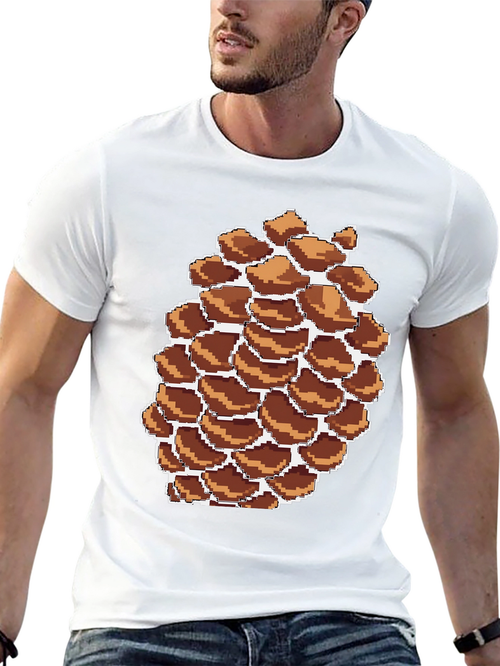 Pixel Pinecone Graphic Tee - Nature Lovers Shirt