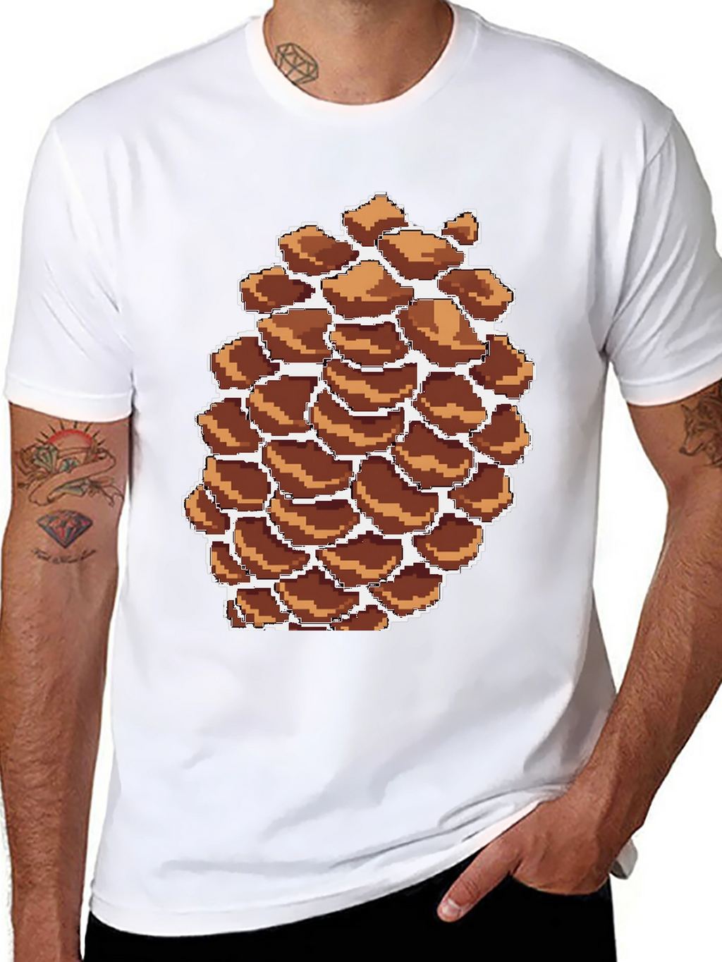 Pixel Pinecone Graphic Tee - Nature Lovers Shirt