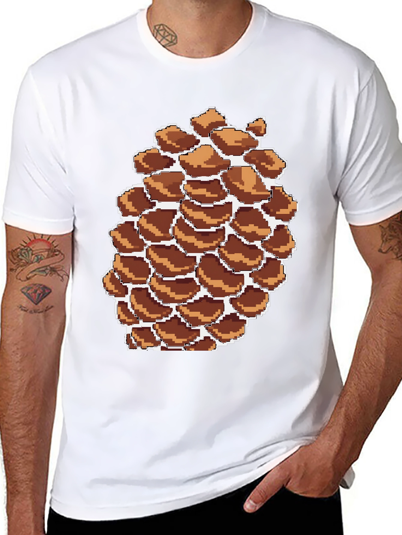 Pixel Pinecone Graphic Tee - Nature Lovers Shirt