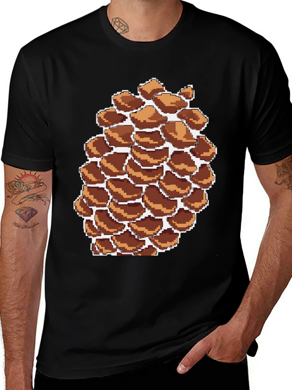 Pixel Pinecone Graphic Tee - Nature Lovers Shirt