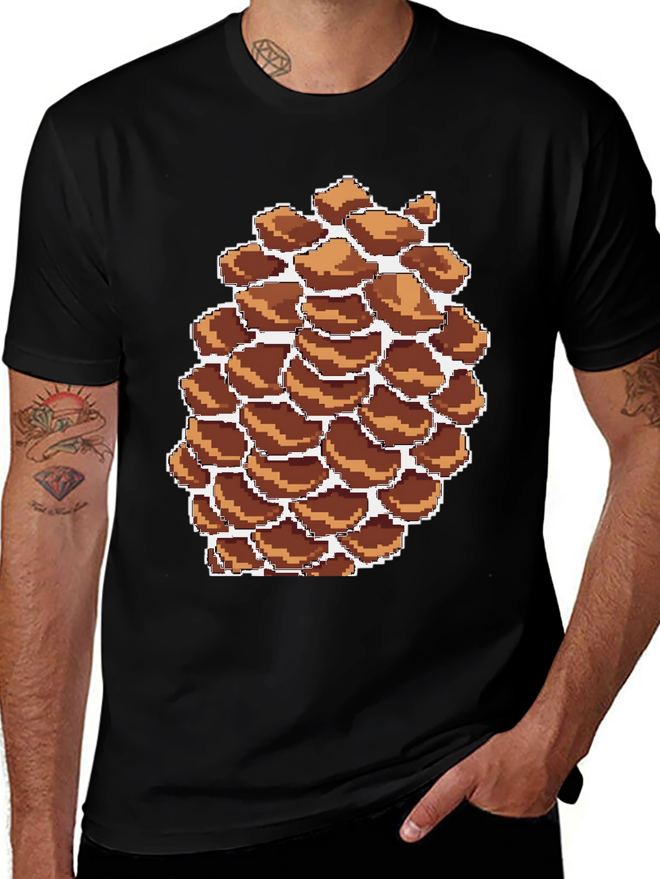 Pixel Pinecone Graphic Tee - Nature Lovers Shirt