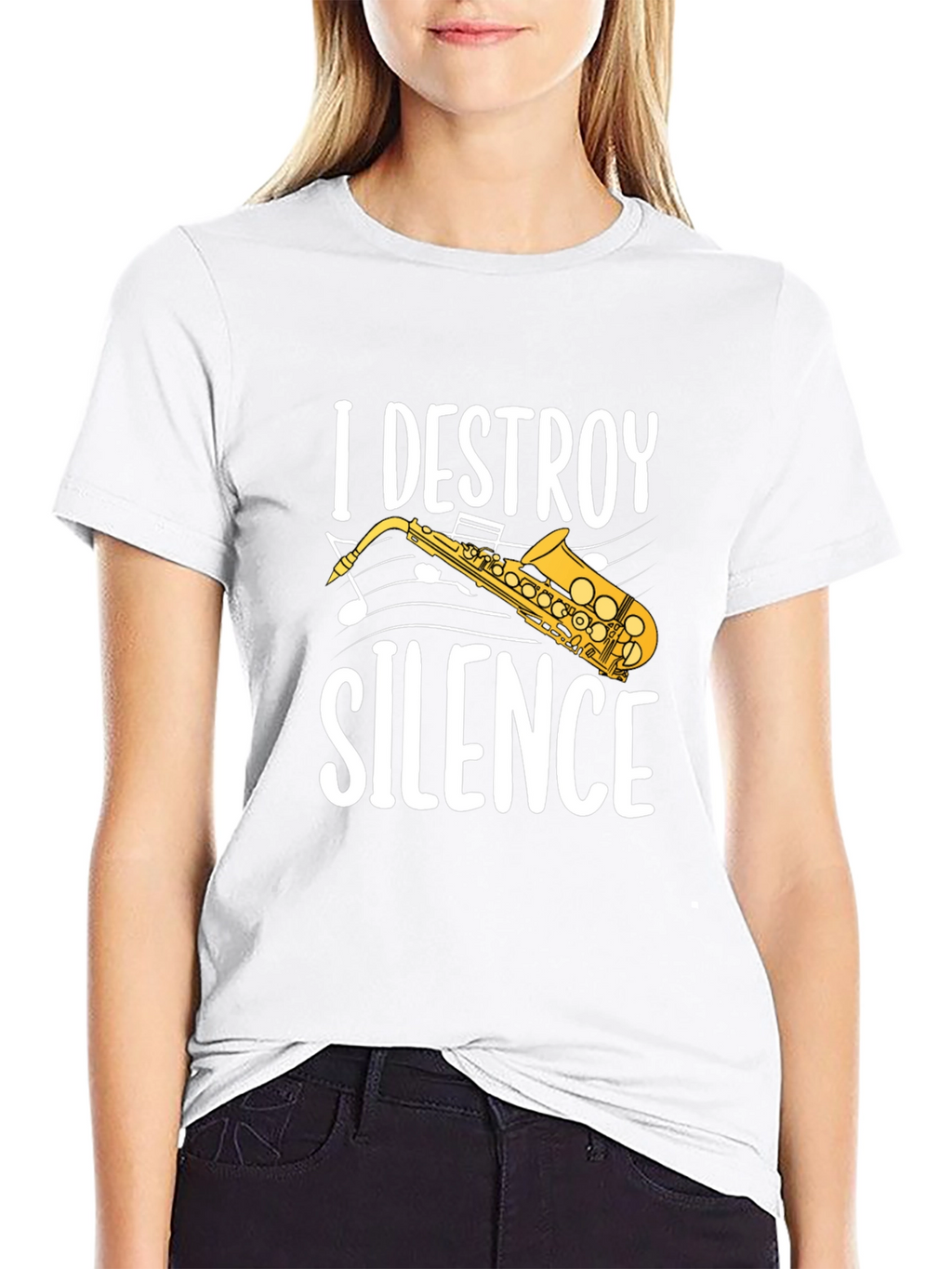 I Destroy Silence Saxophone Graphic Tee