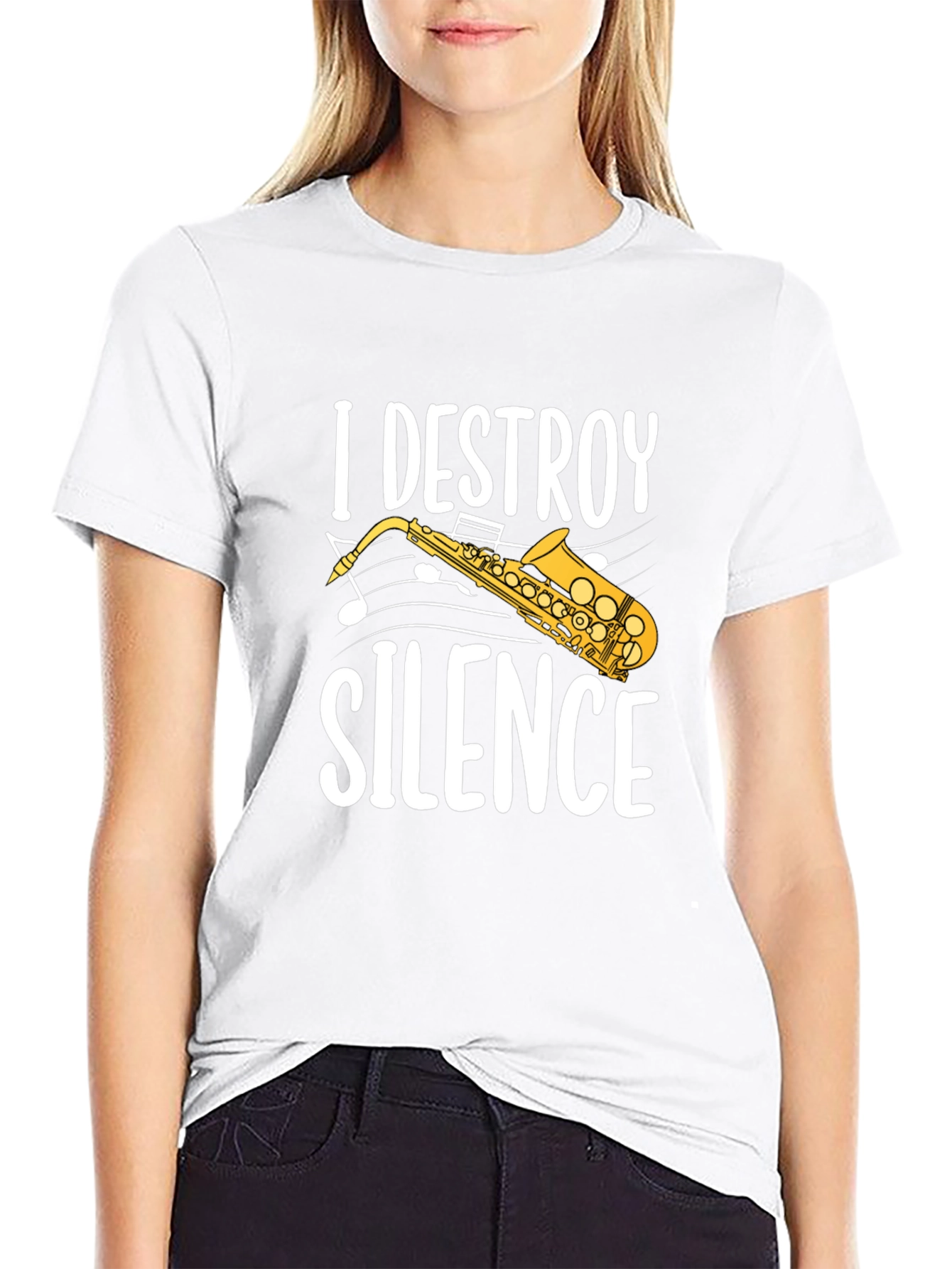 I Destroy Silence Saxophone Graphic Tee