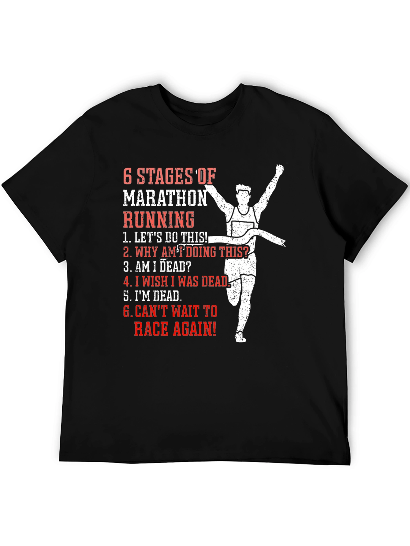 Marathon Running Stages T-Shirt - Funny Runner Tee